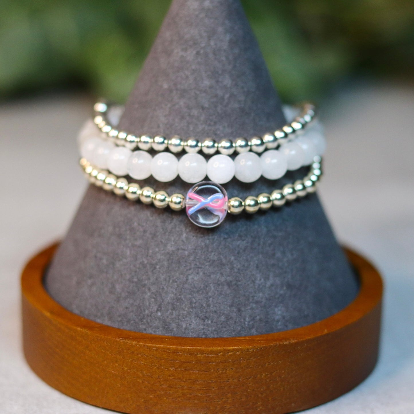 Infant Loss Awareness Ribbon Bracelet Stack