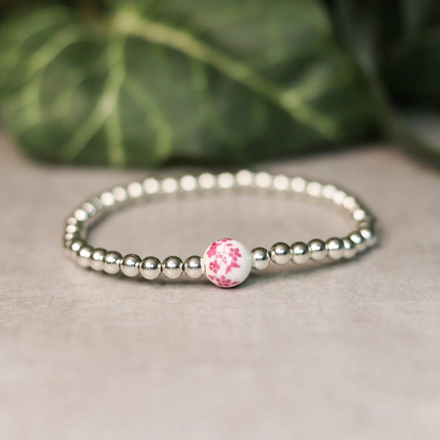 Pink Floral Dainty Bracelet