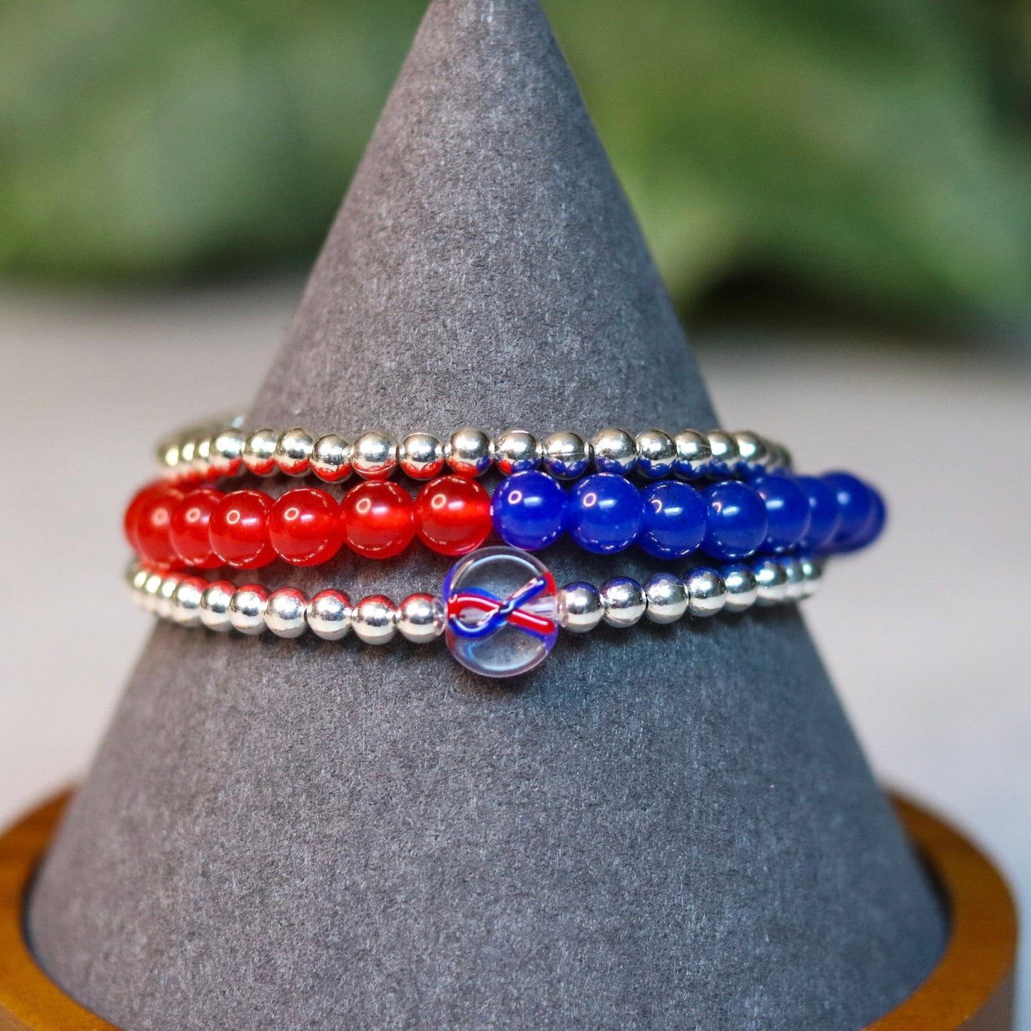 Congenital Heart Disease (CHD)Awareness Ribbon Bracelet Stack