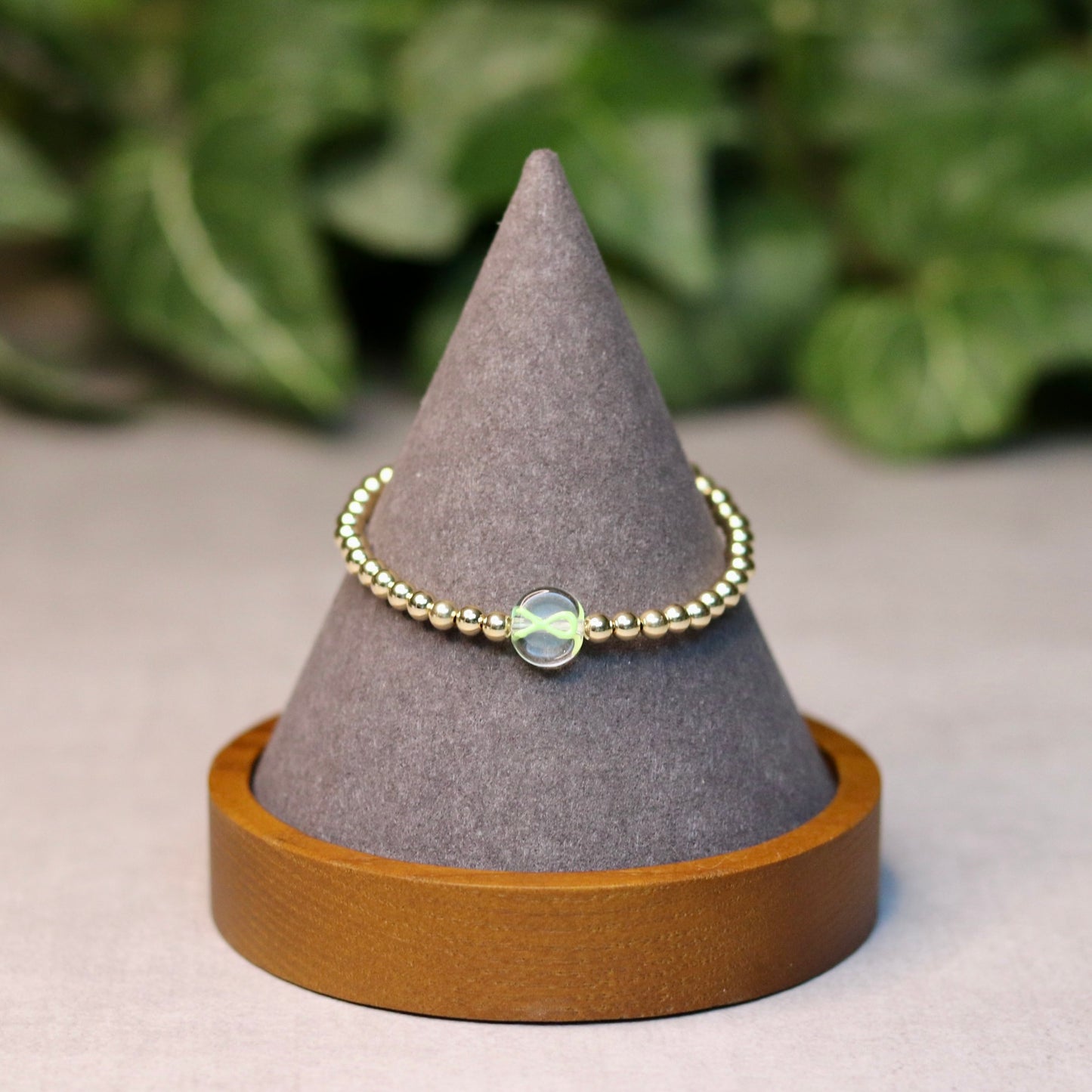 Bright Green Ribbon Dainty Bracelet
