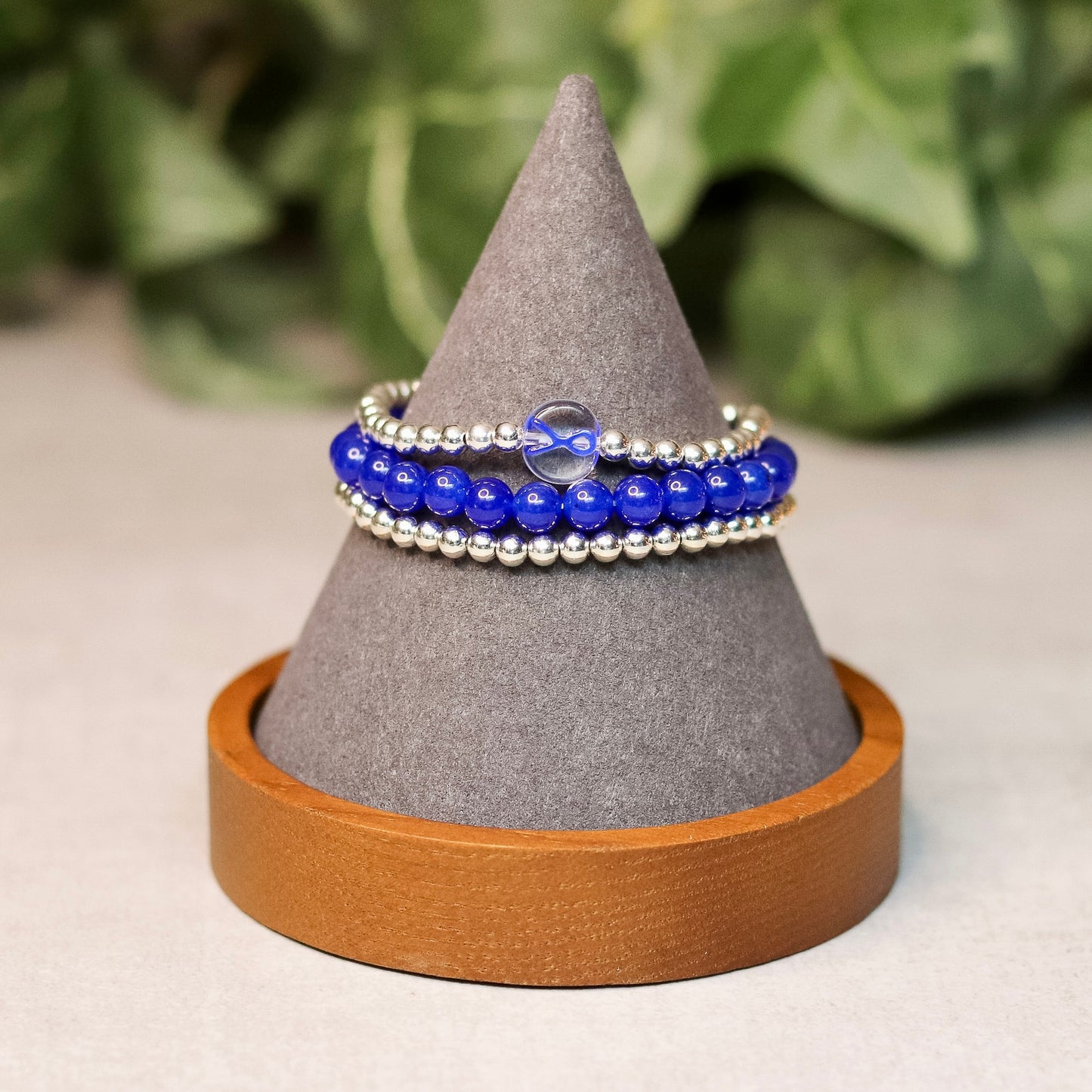Blue Ribbon Bracelet Stack