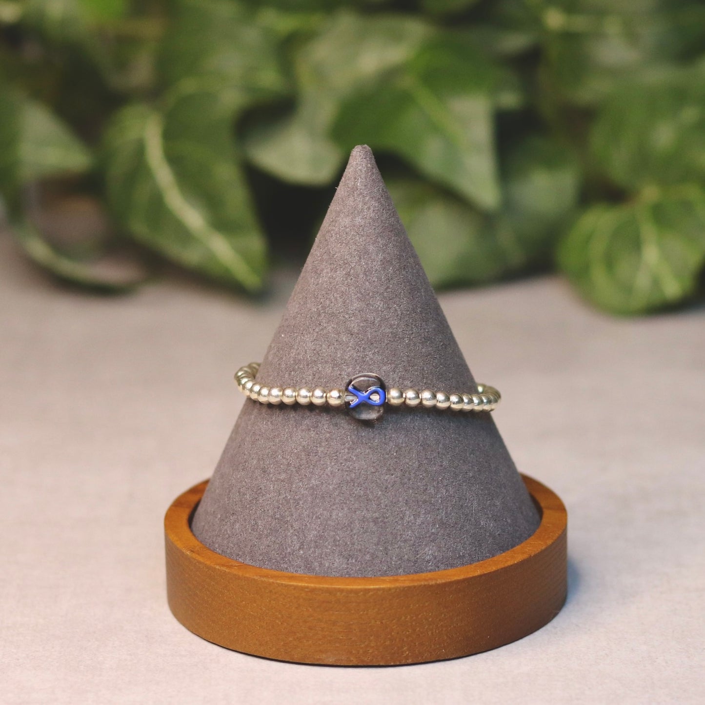 Thin Blue Line Ribbon Dainty Bracelet