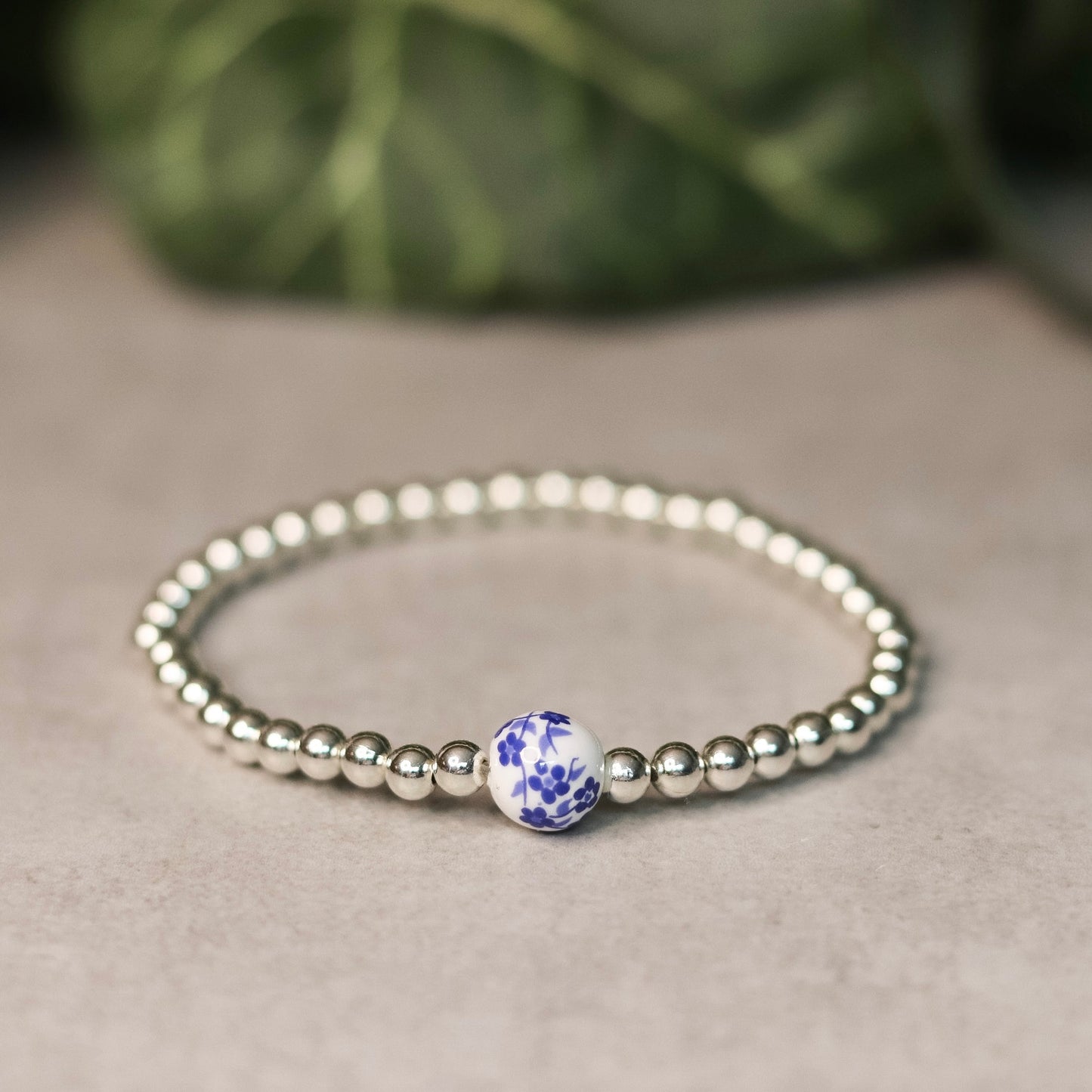 Blue Floral Dainty Bracelet