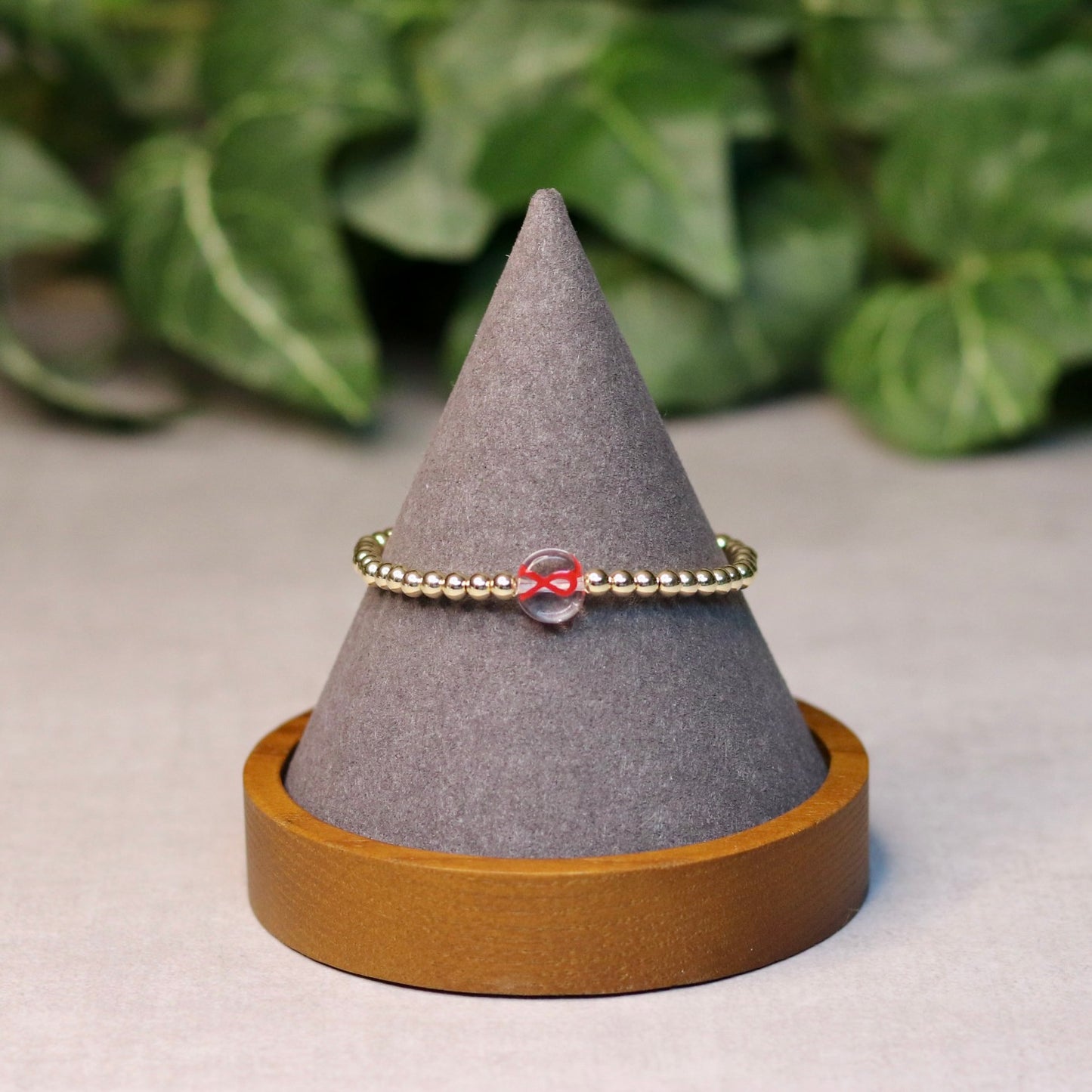 Red Ribbon Dainty Bracelet