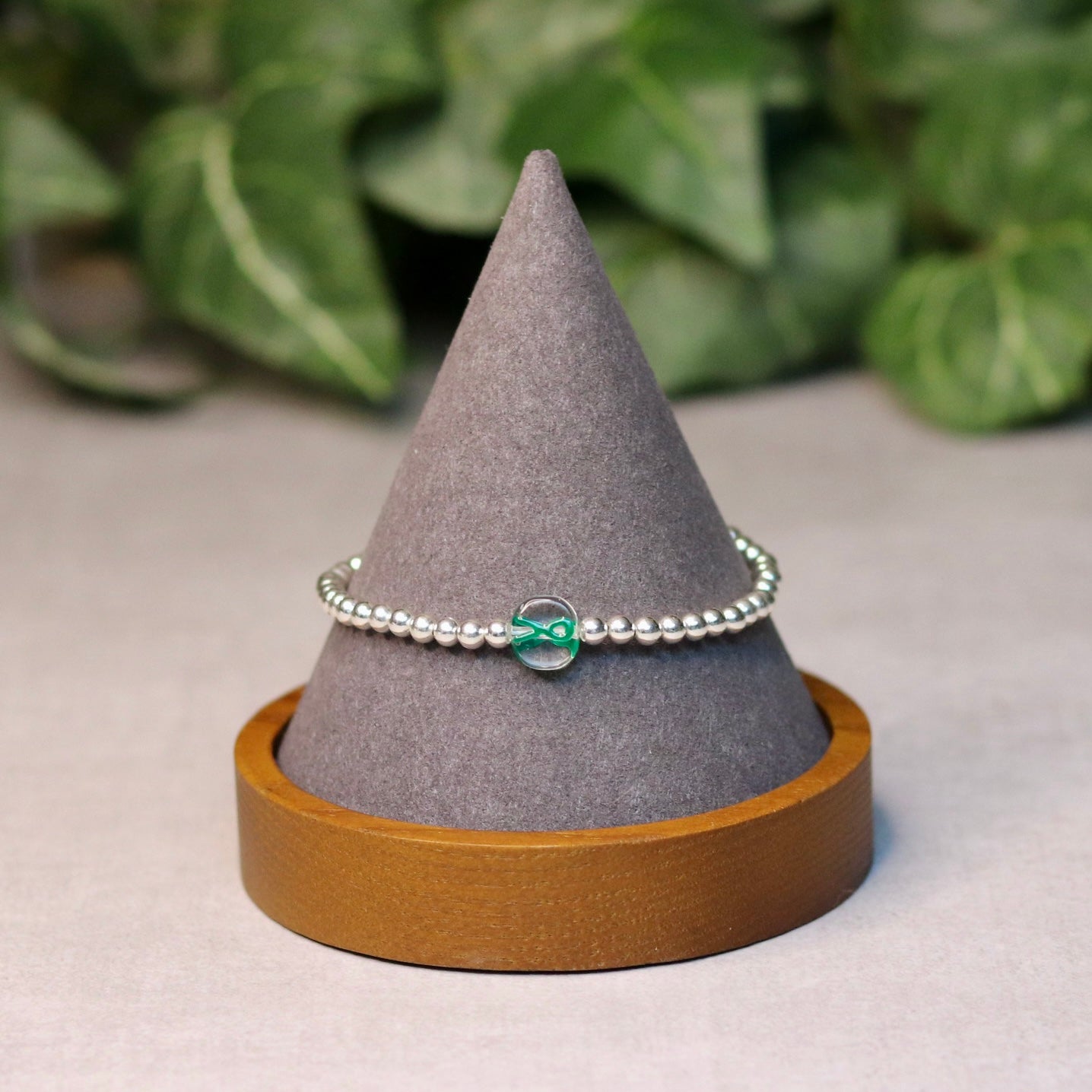 Green Ribbon Dainty Bracelet