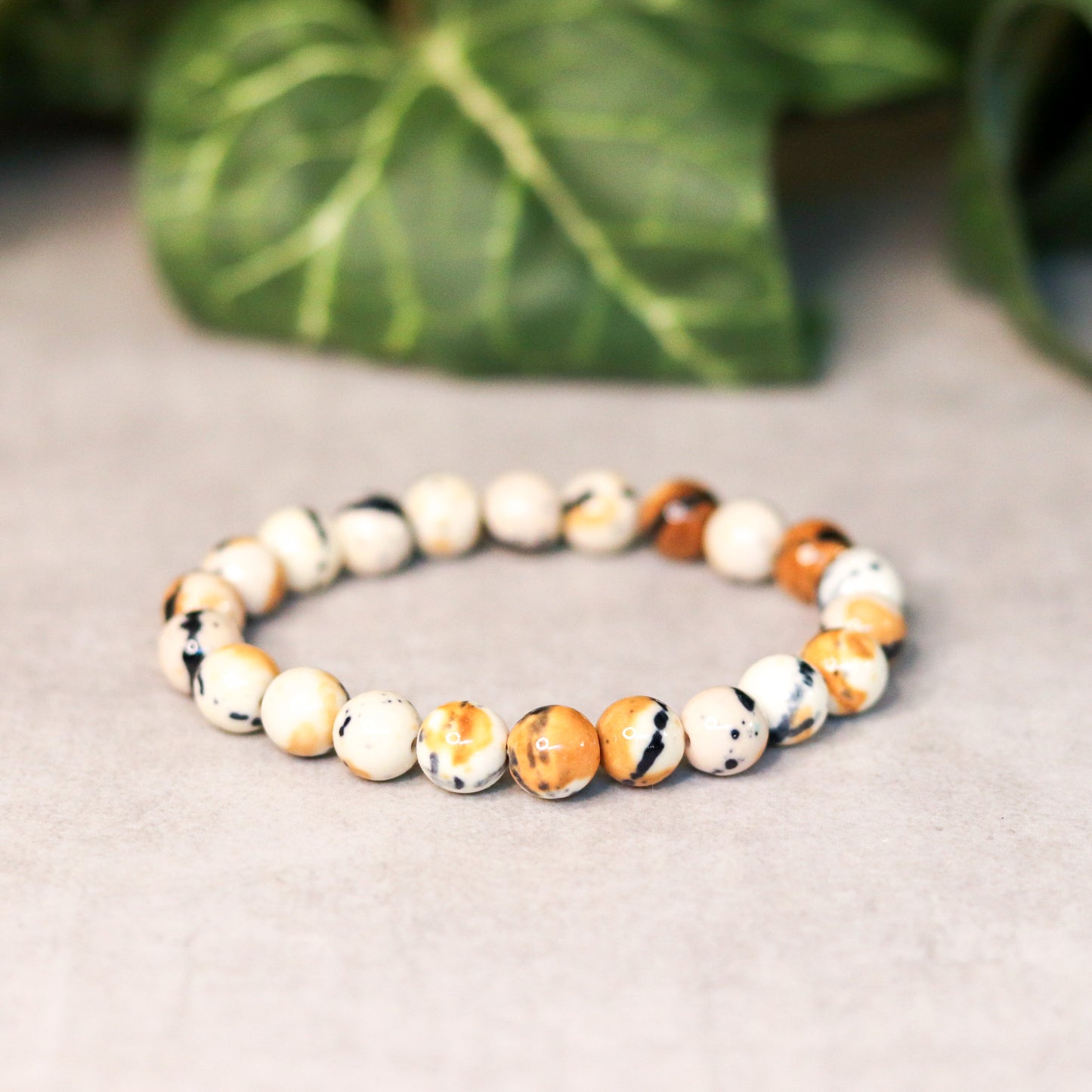 Rain Flower Coffee Jade Bracelet