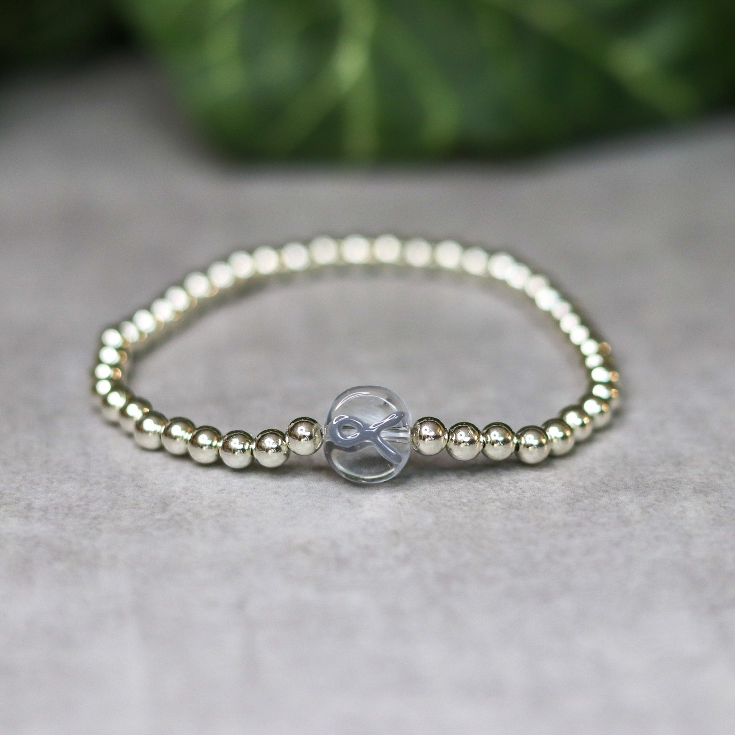 Gray Ribbon Dainty Bracelet