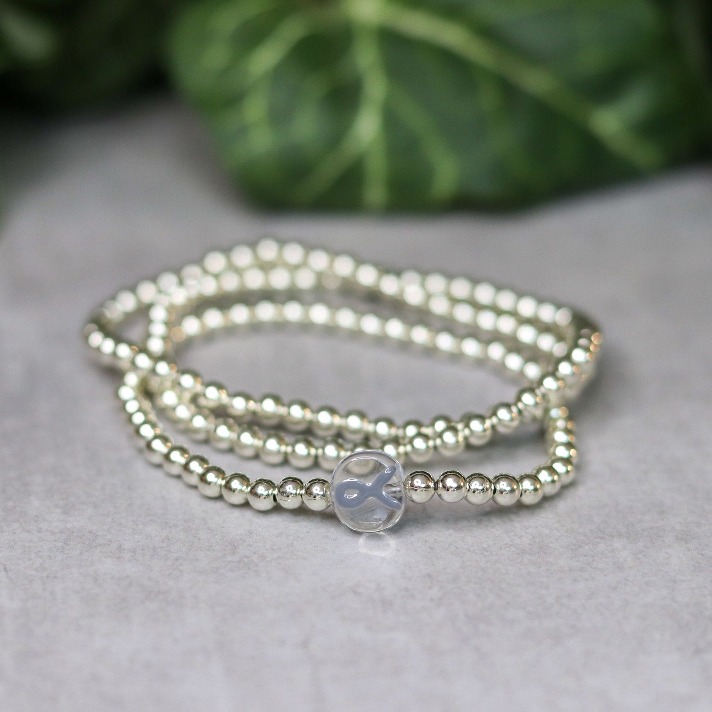 Gray Ribbon Dainty Bracelet