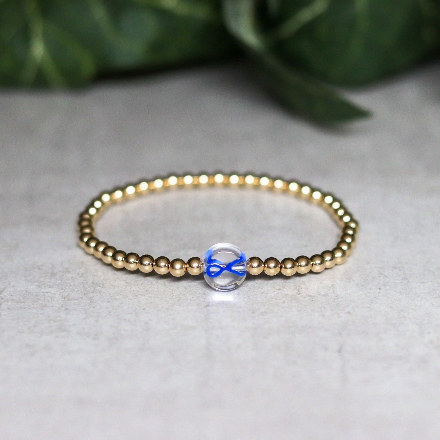 Blue Ribbon Dainty Bracelet