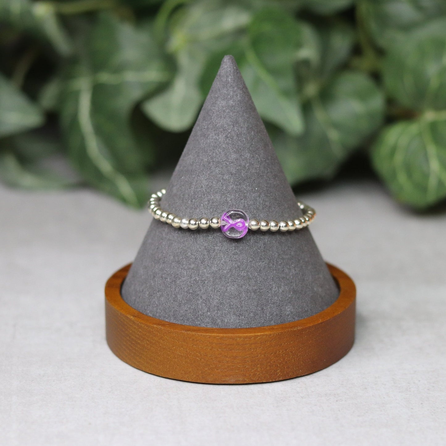 Purple Ribbon Dainty Bracelet