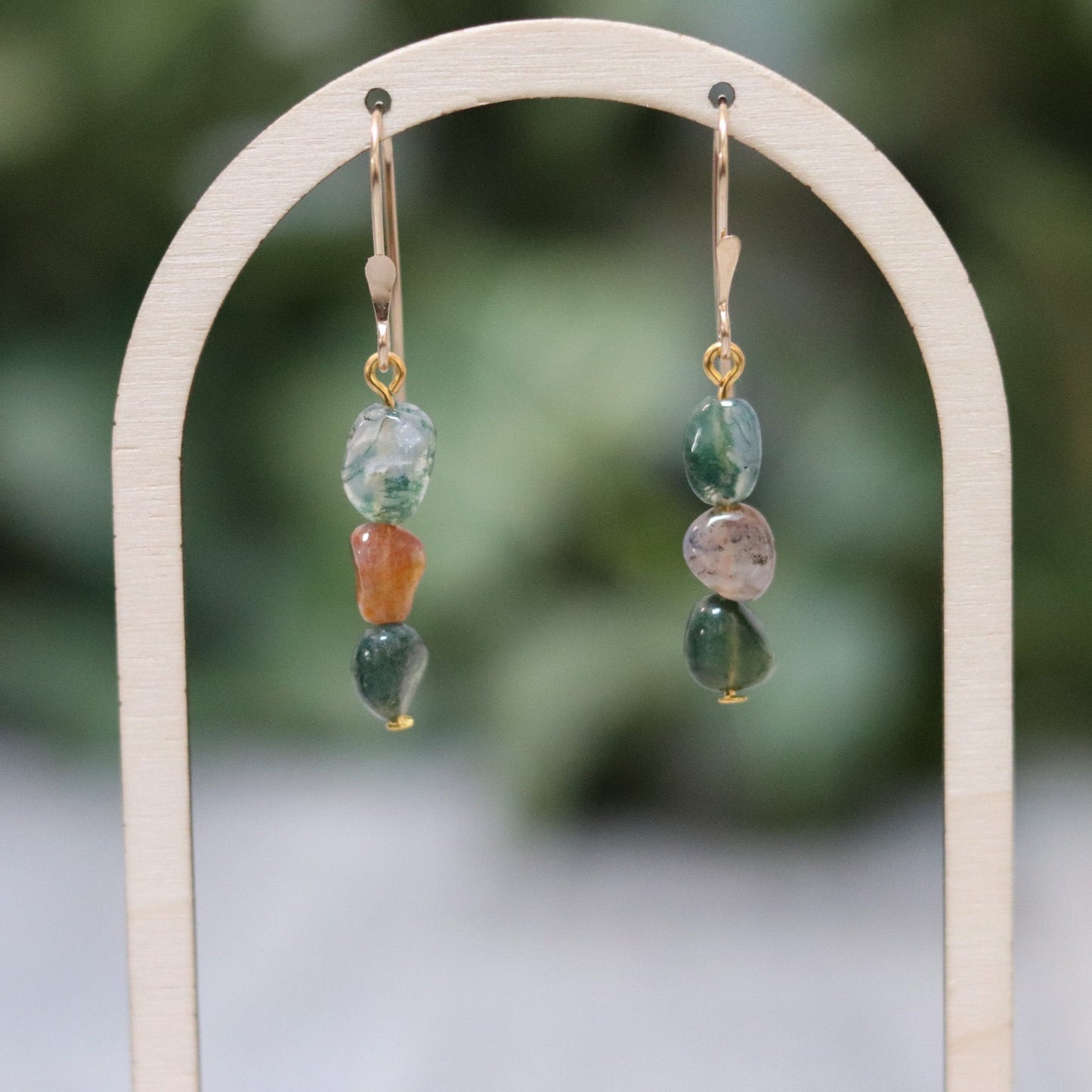 Indian Agate Pebble Earrings