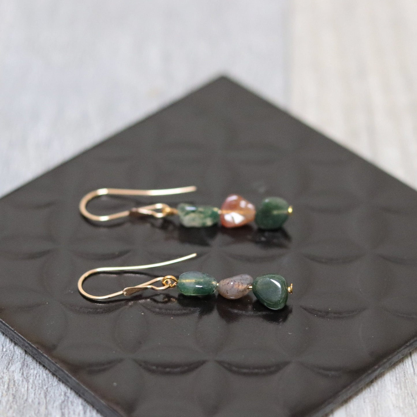 Indian Agate Pebble Earrings