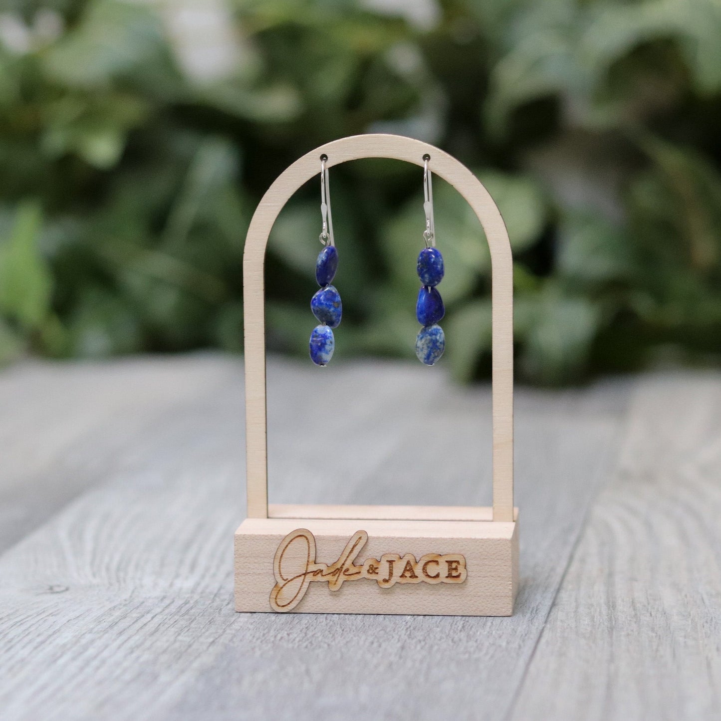 Lapis Lazuli Pebble Earrings
