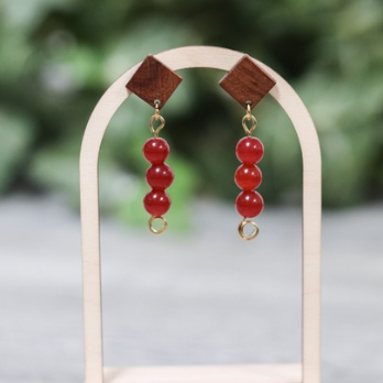 Wooden Diamond Earrings