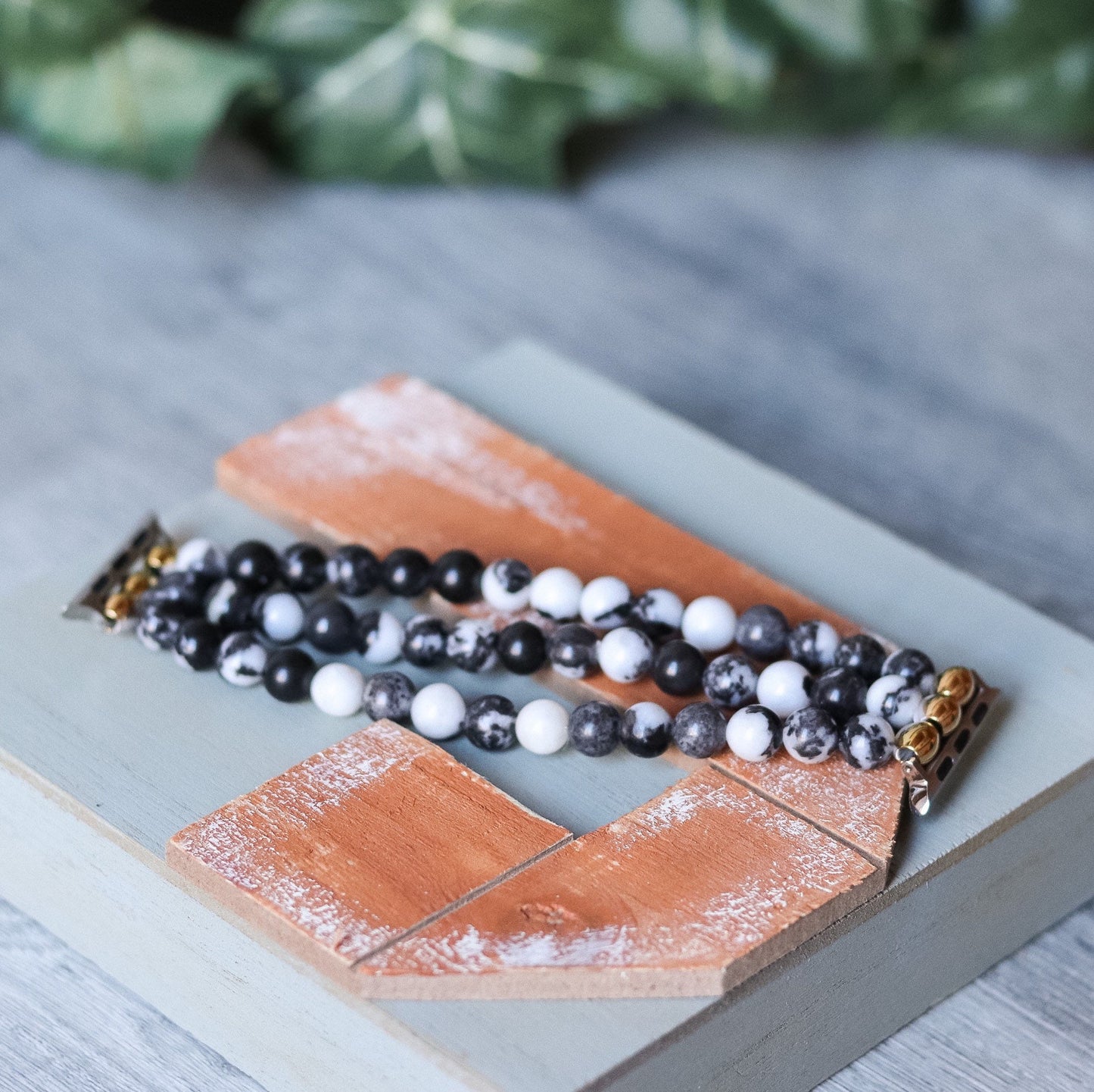 Black & White Zebra Jasper Watchband