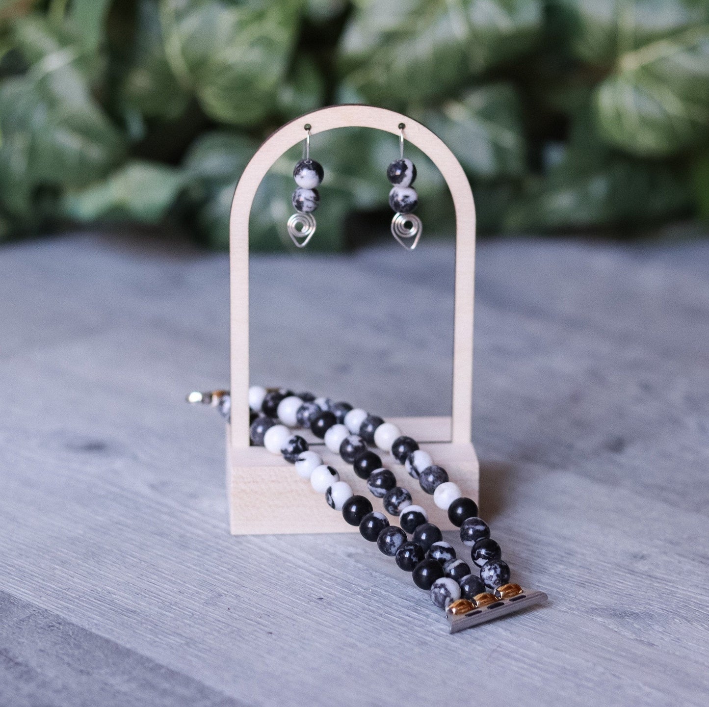 Black & White Zebra Jasper Earrings