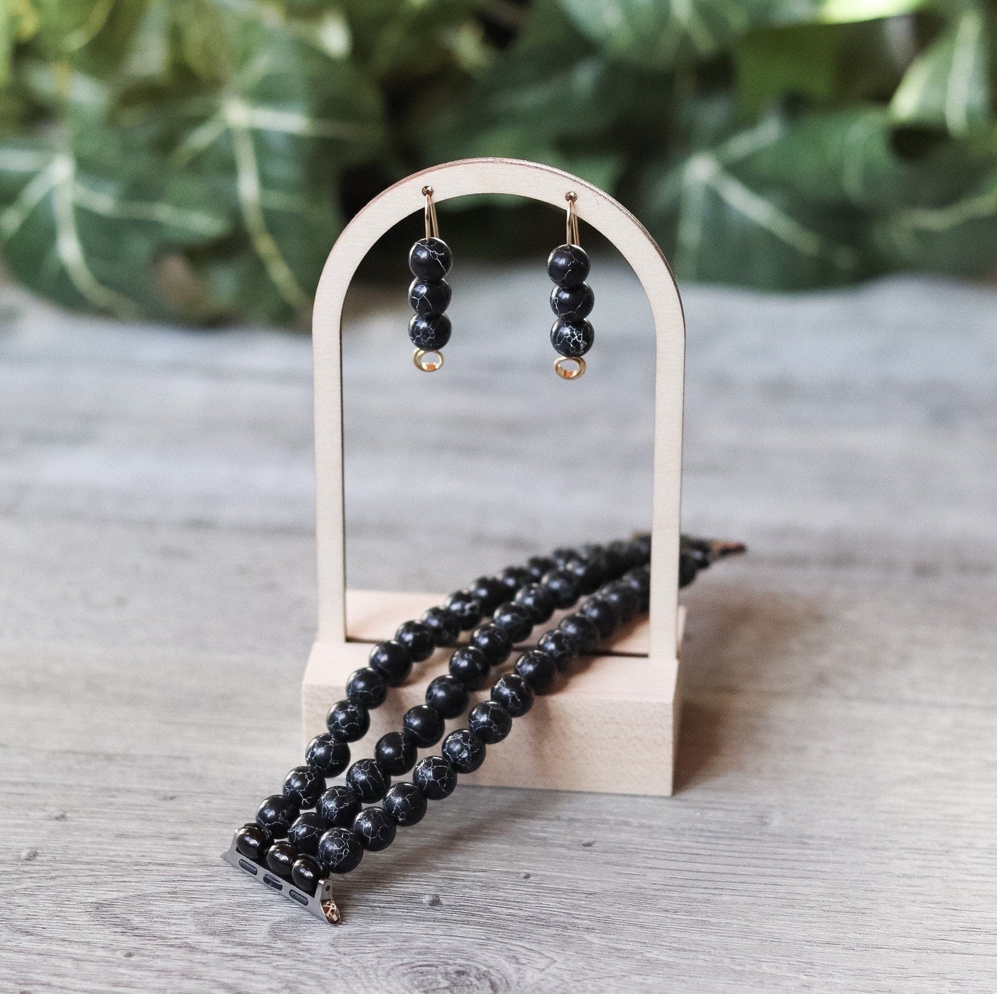 Black Howlite Earrings
