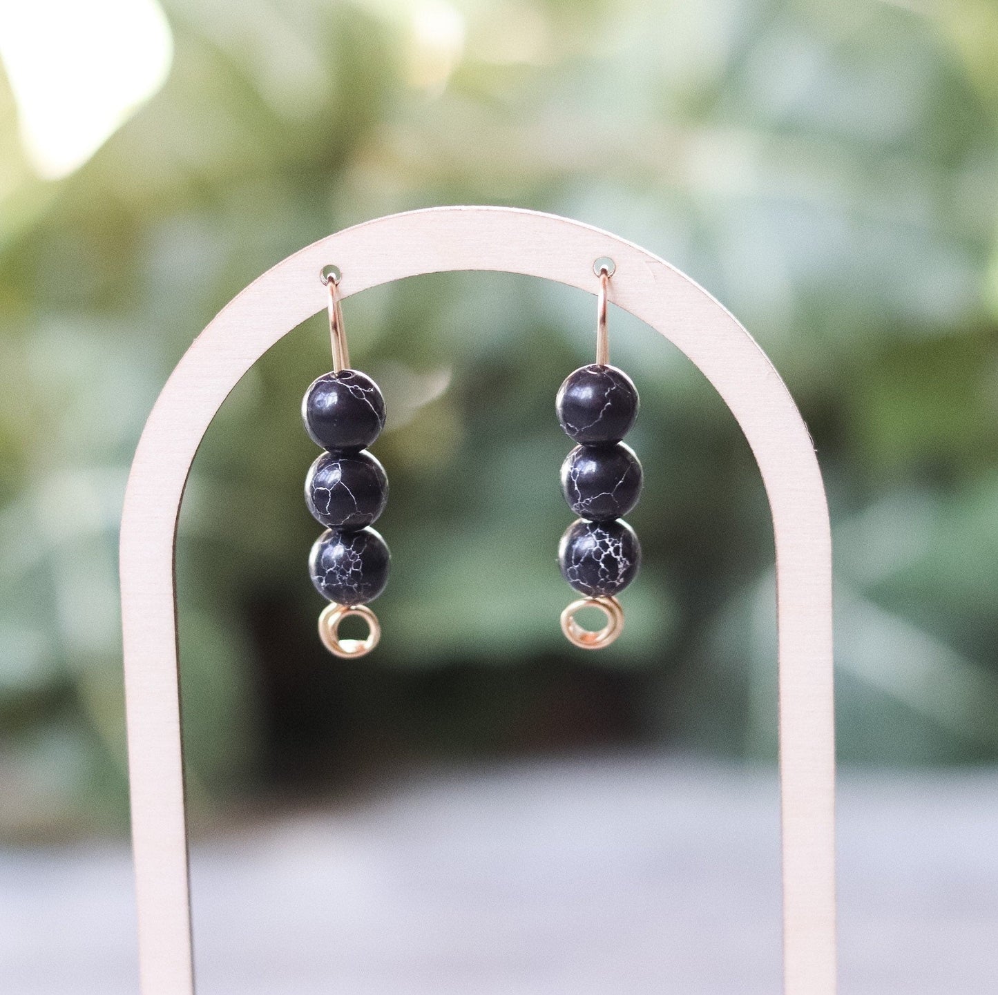 Black Howlite Earrings