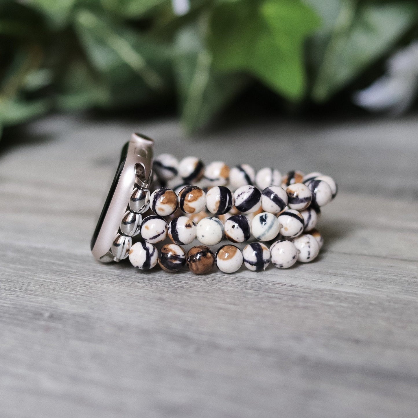 Rain Flower Coffee Jade Watchband