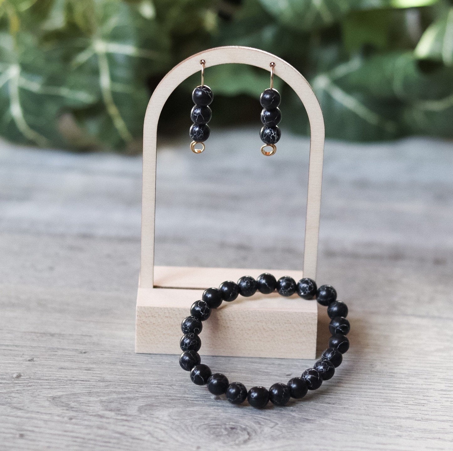Black Howlite Earrings
