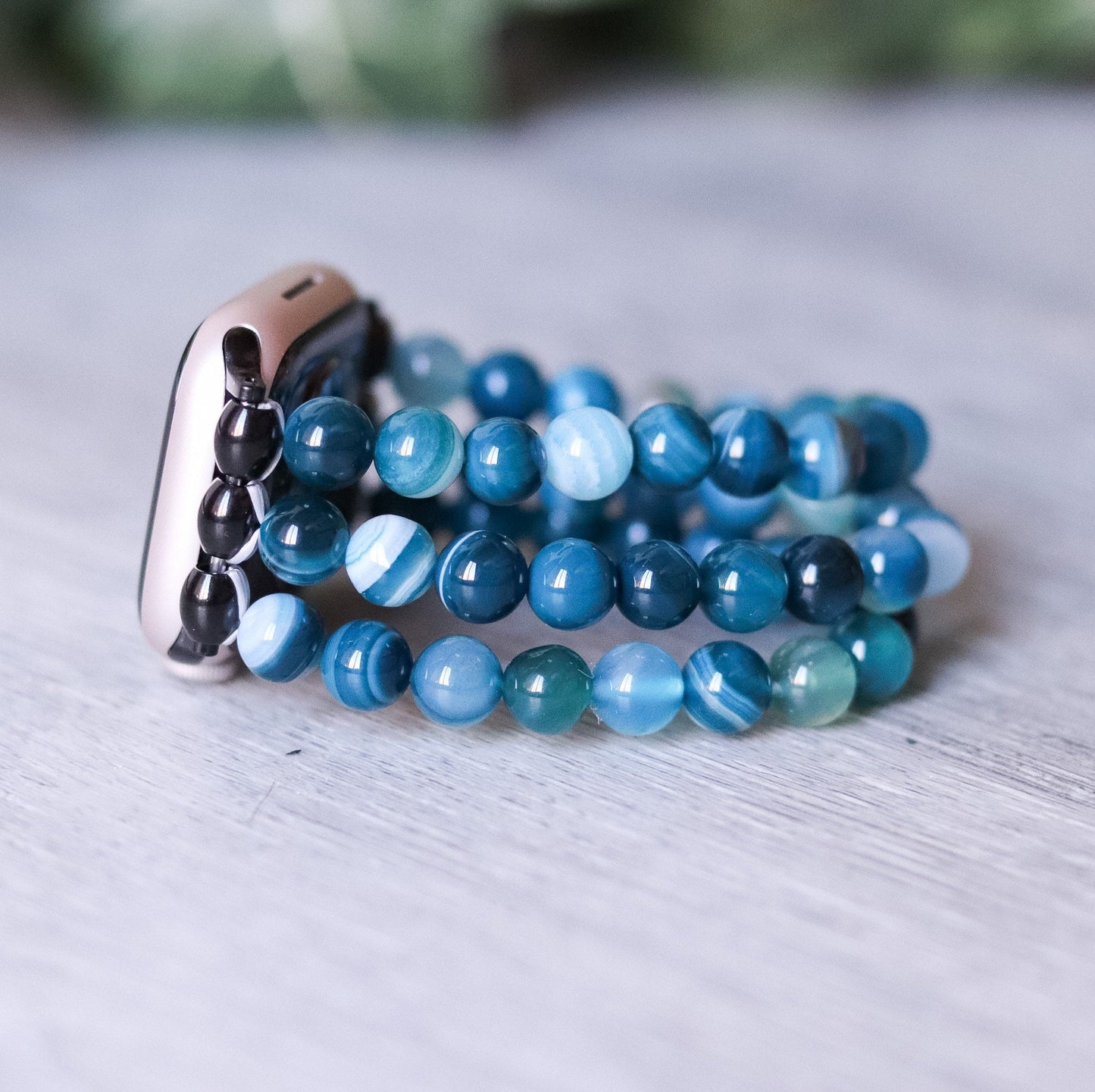 Blue Stripe Agate Watchband