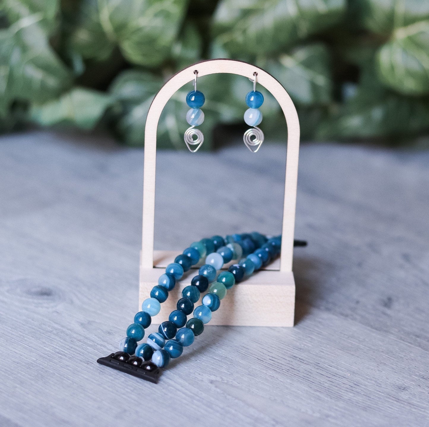 Blue Stripe Agate Watchband