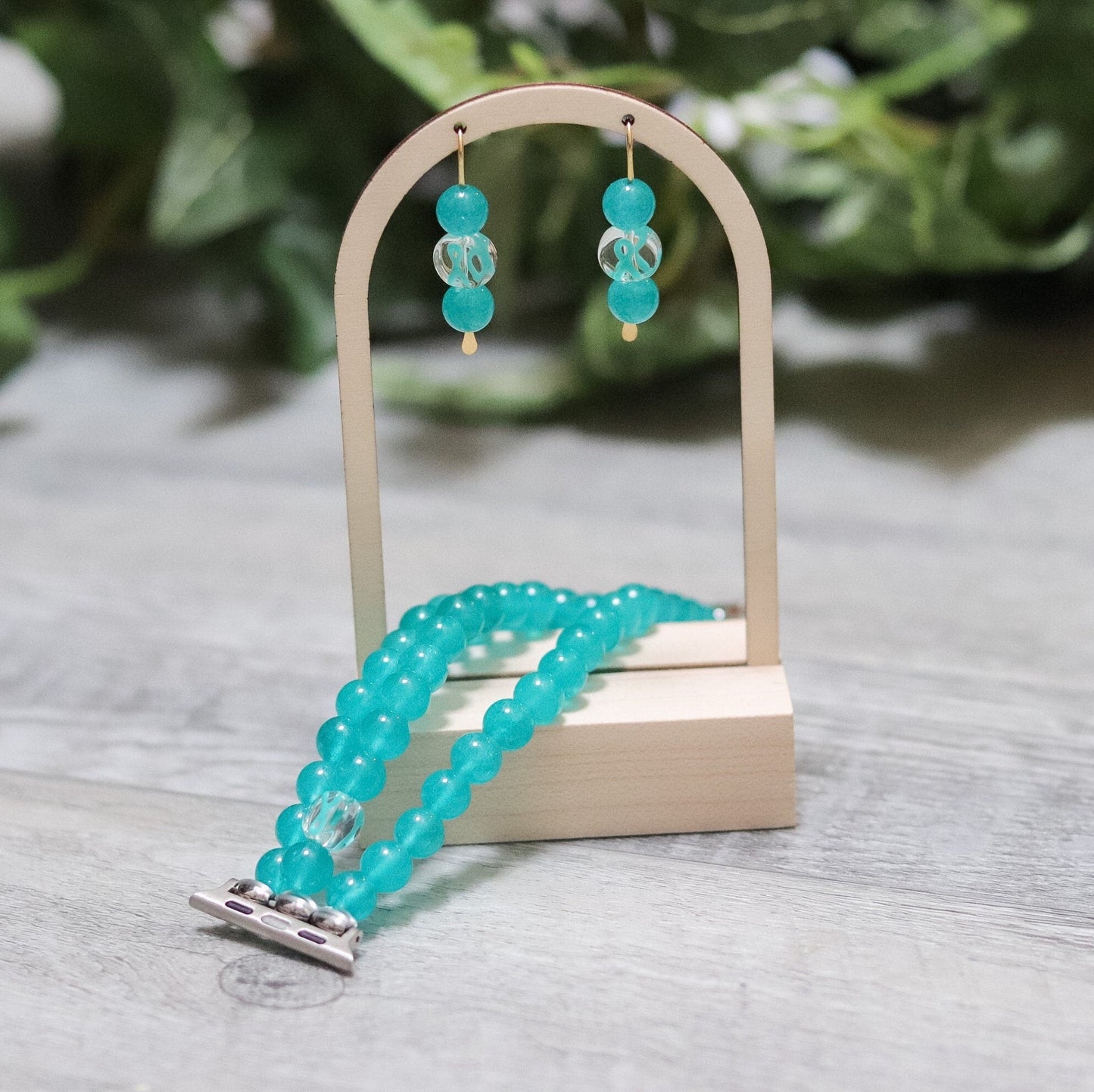Teal Ribbon Earrings