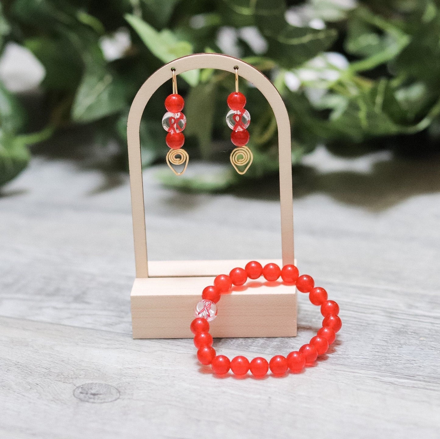 Red Ribbon Earrings