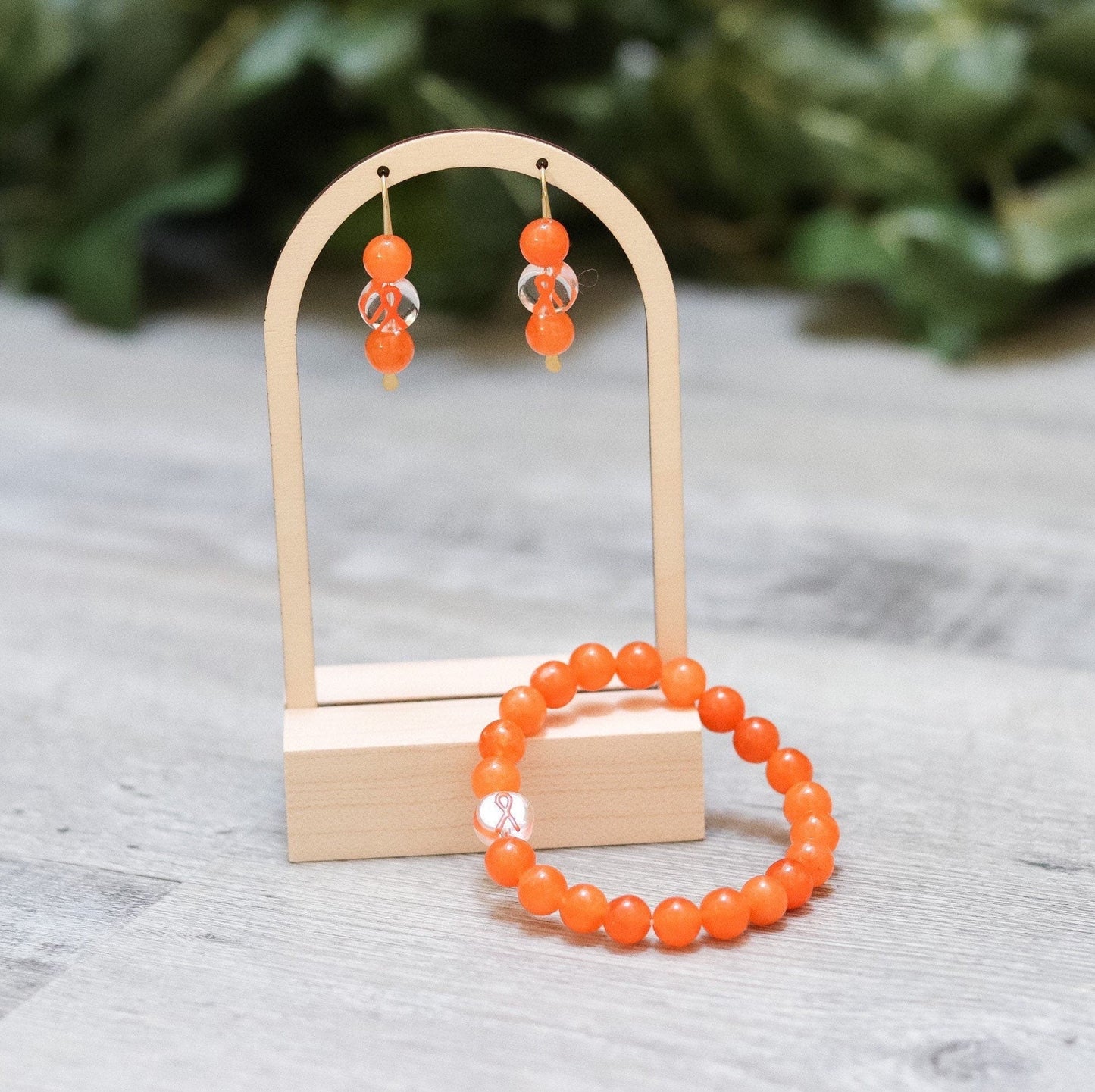 Orange Ribbon Earrings