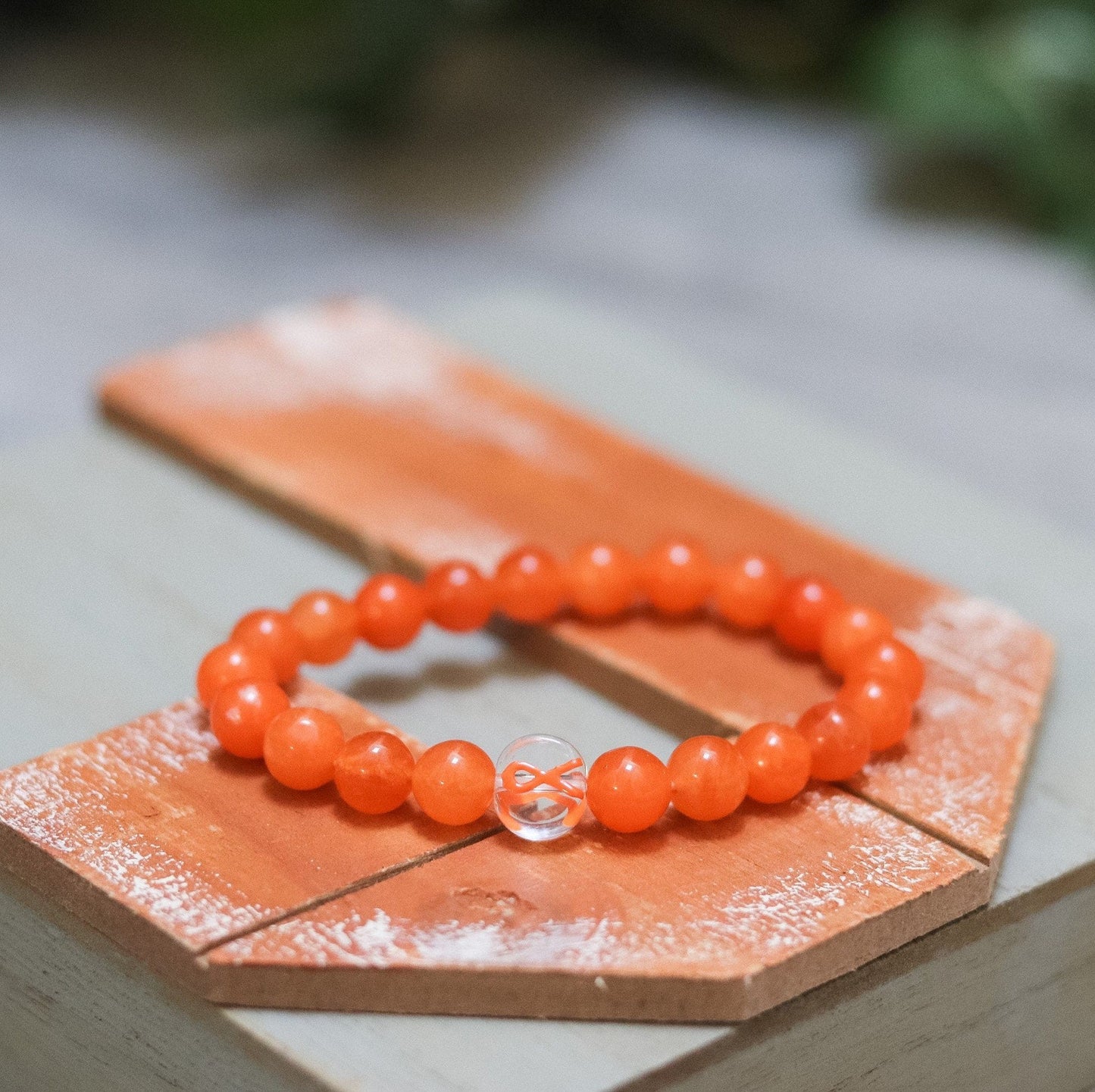 Orange Ribbon Bracelet