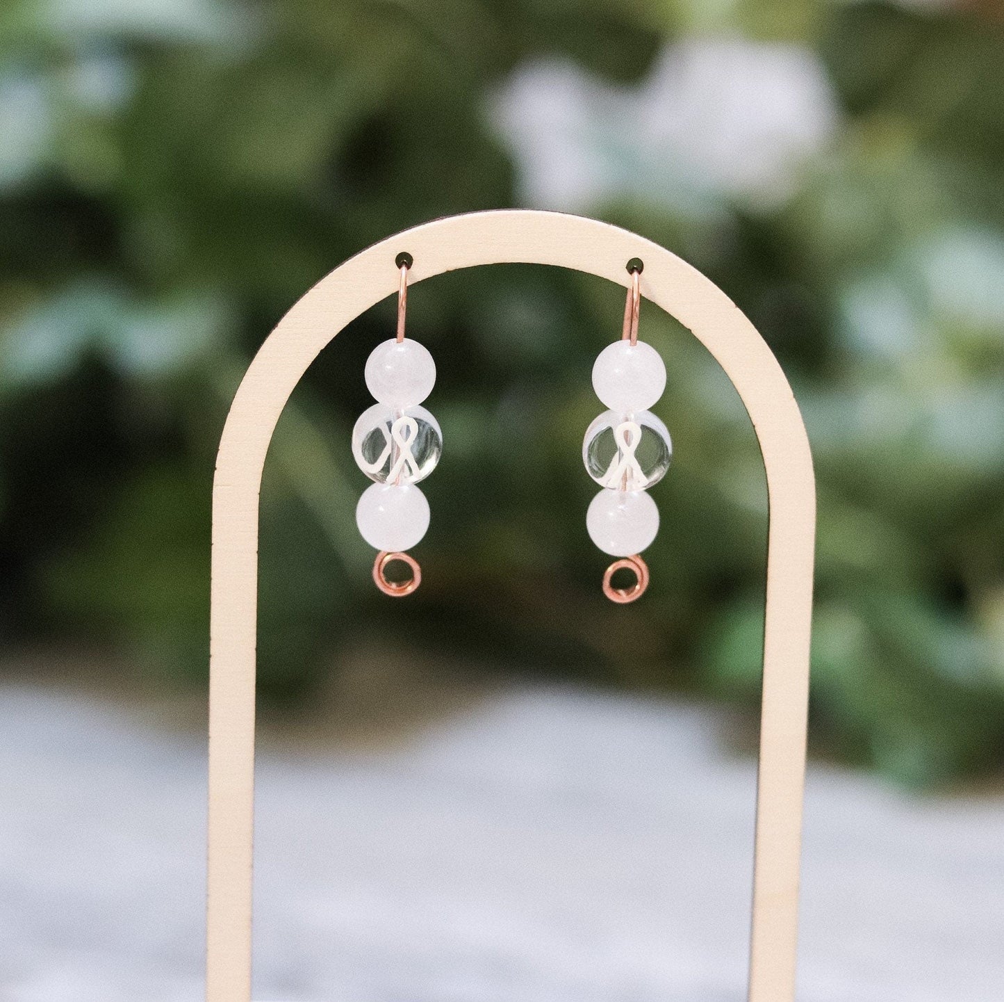 White Ribbon Earrings