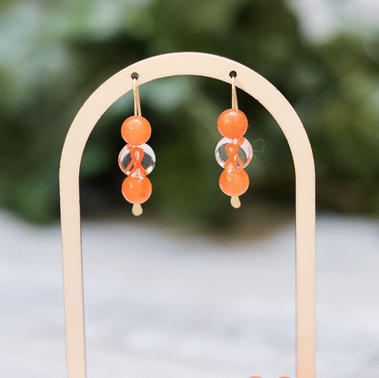 Orange Ribbon Earrings