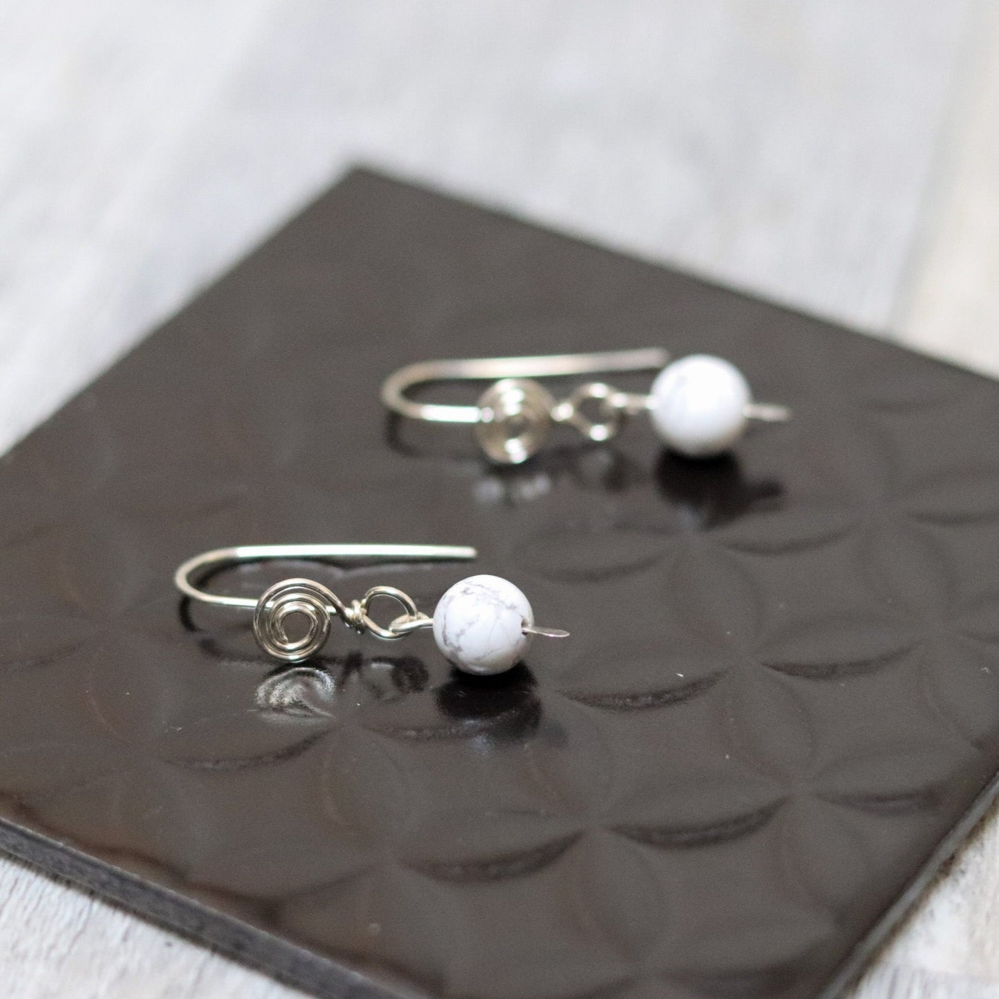 White Howlite Earrings