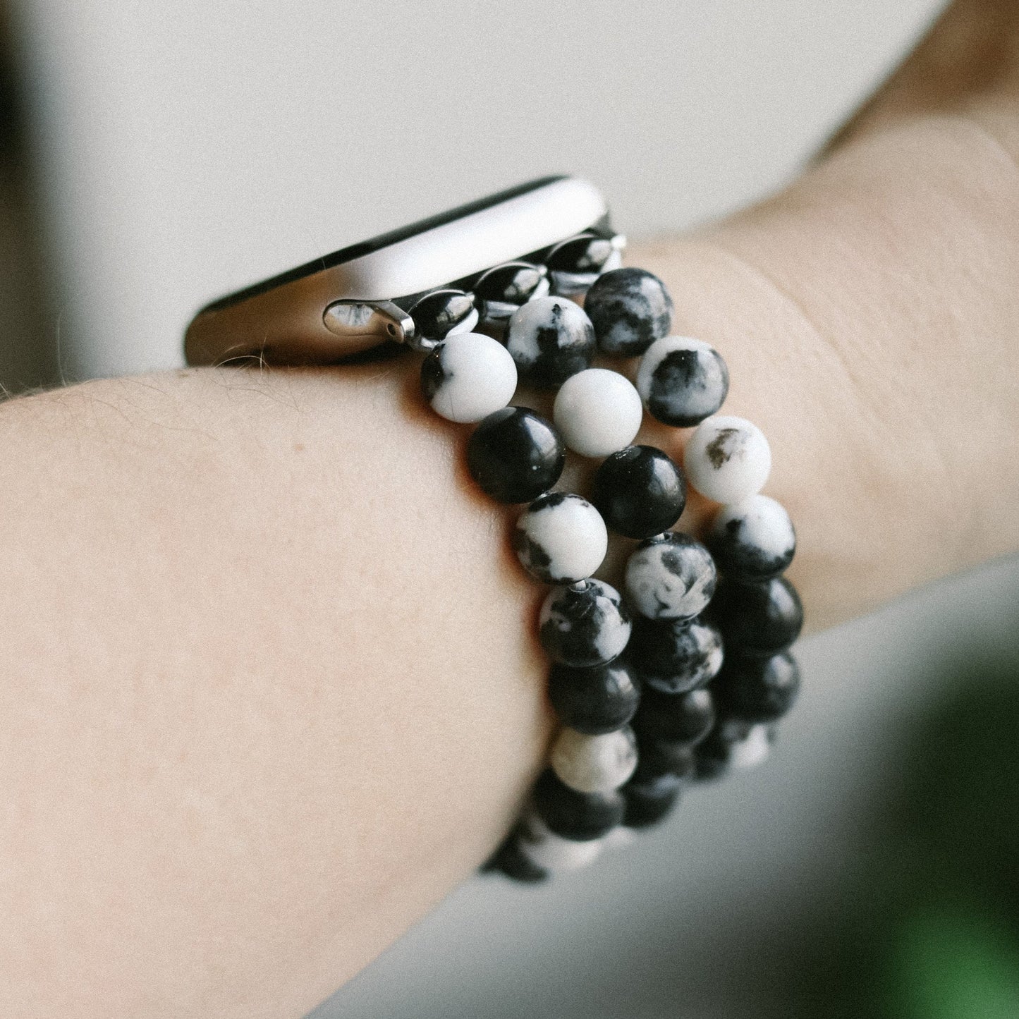Black & White Zebra Jasper Watchband