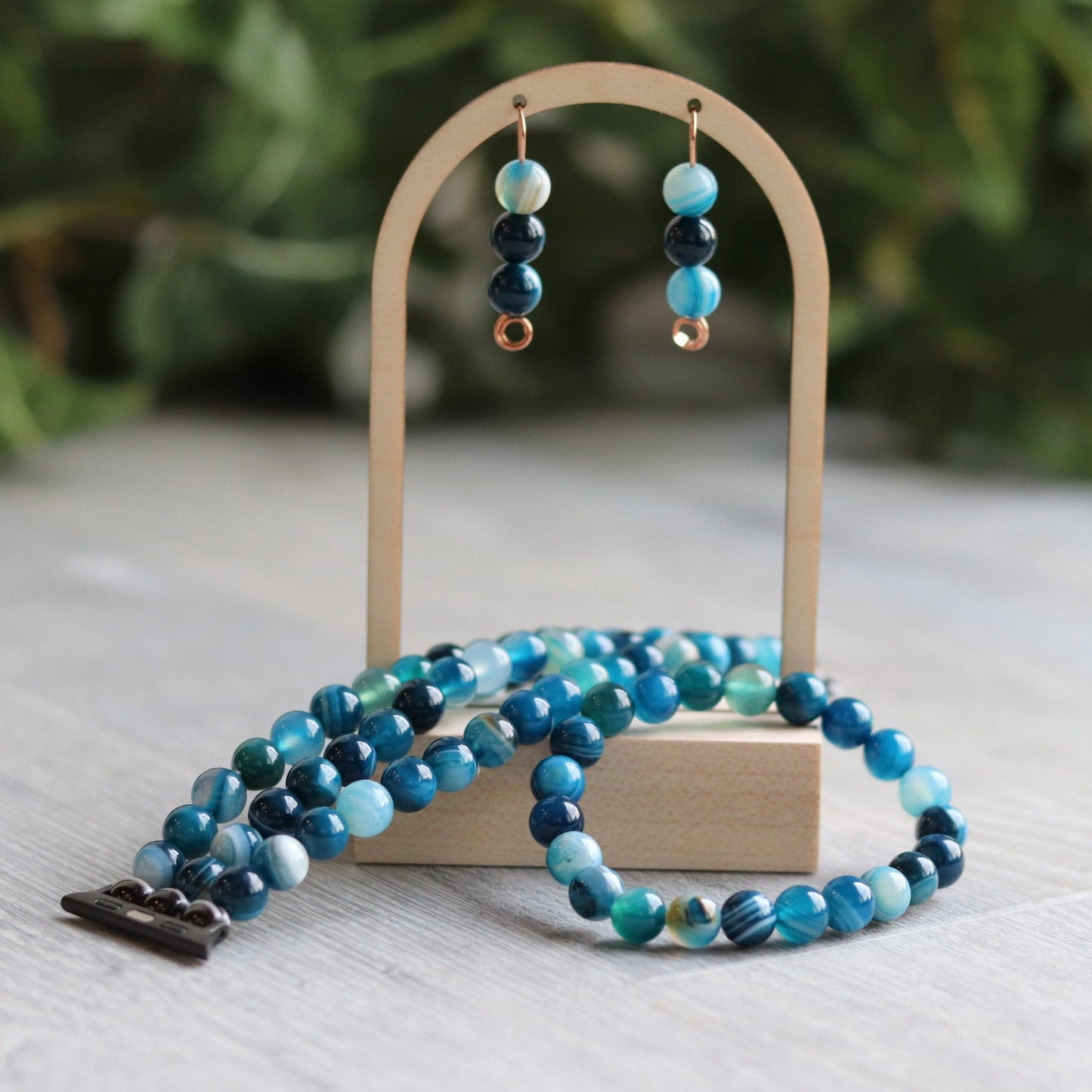 Blue Stripe Agate Watchband