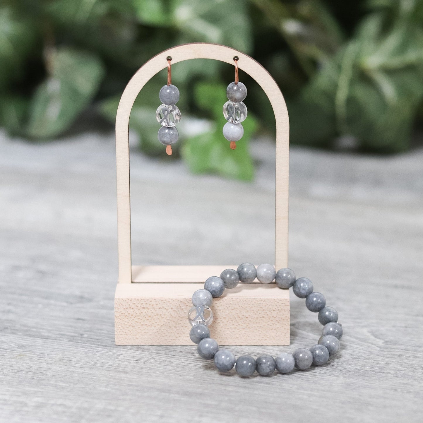 Gray Ribbon Earrings