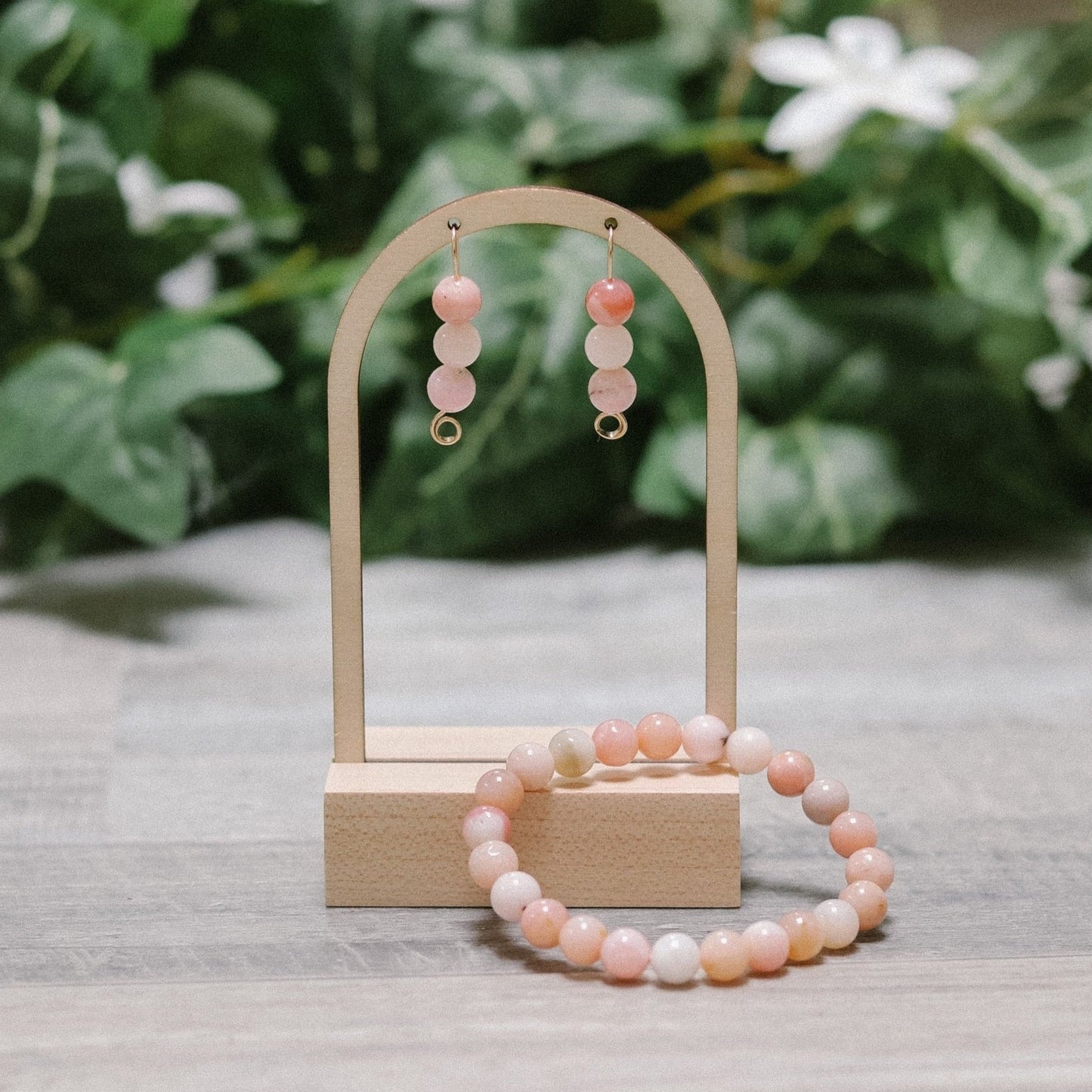 Peruvian Pink Opal Earrings