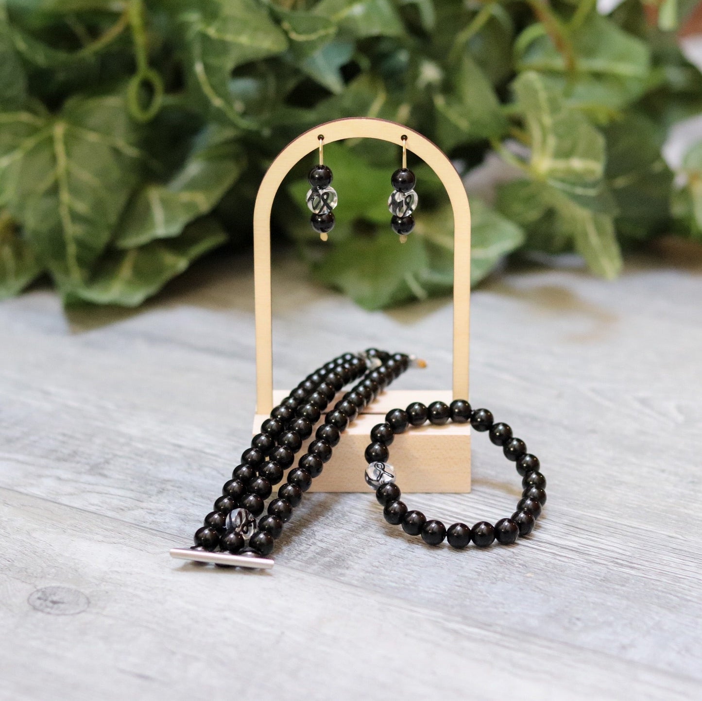 Black Ribbon Earrings