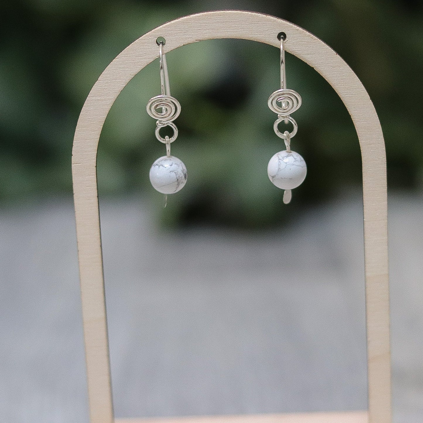 White Howlite Earrings