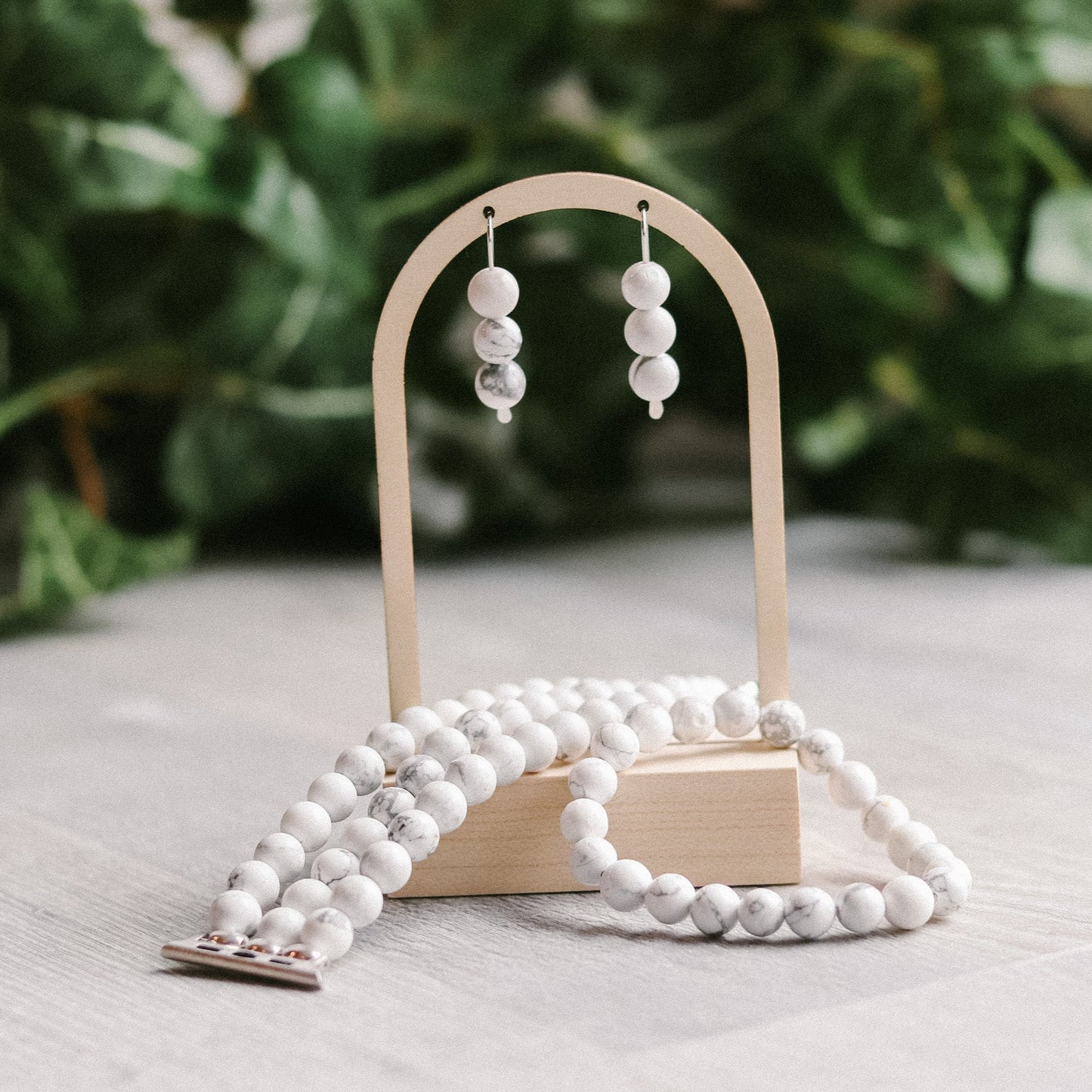 White Howlite Earrings