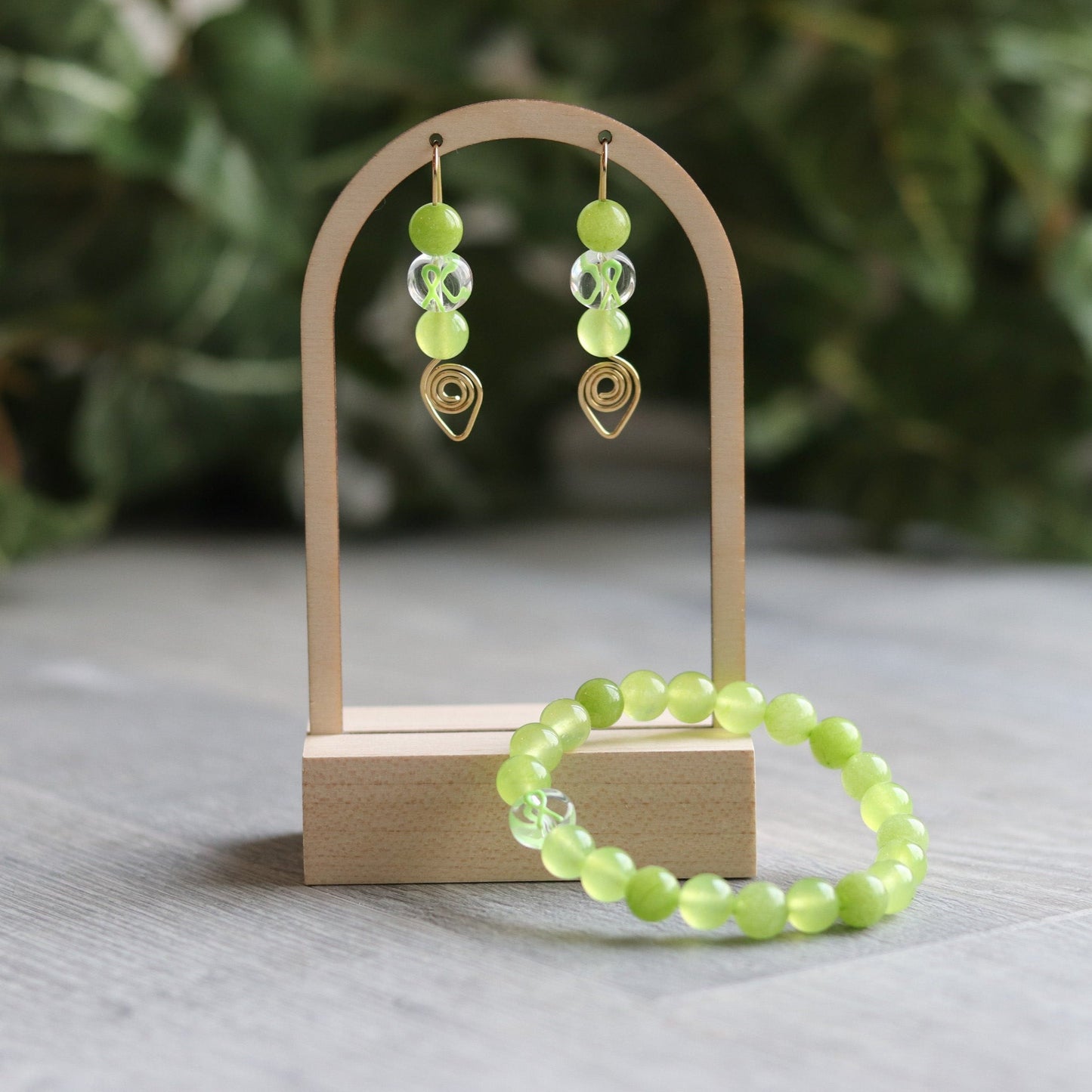 Lime Green Ribbon Earrings
