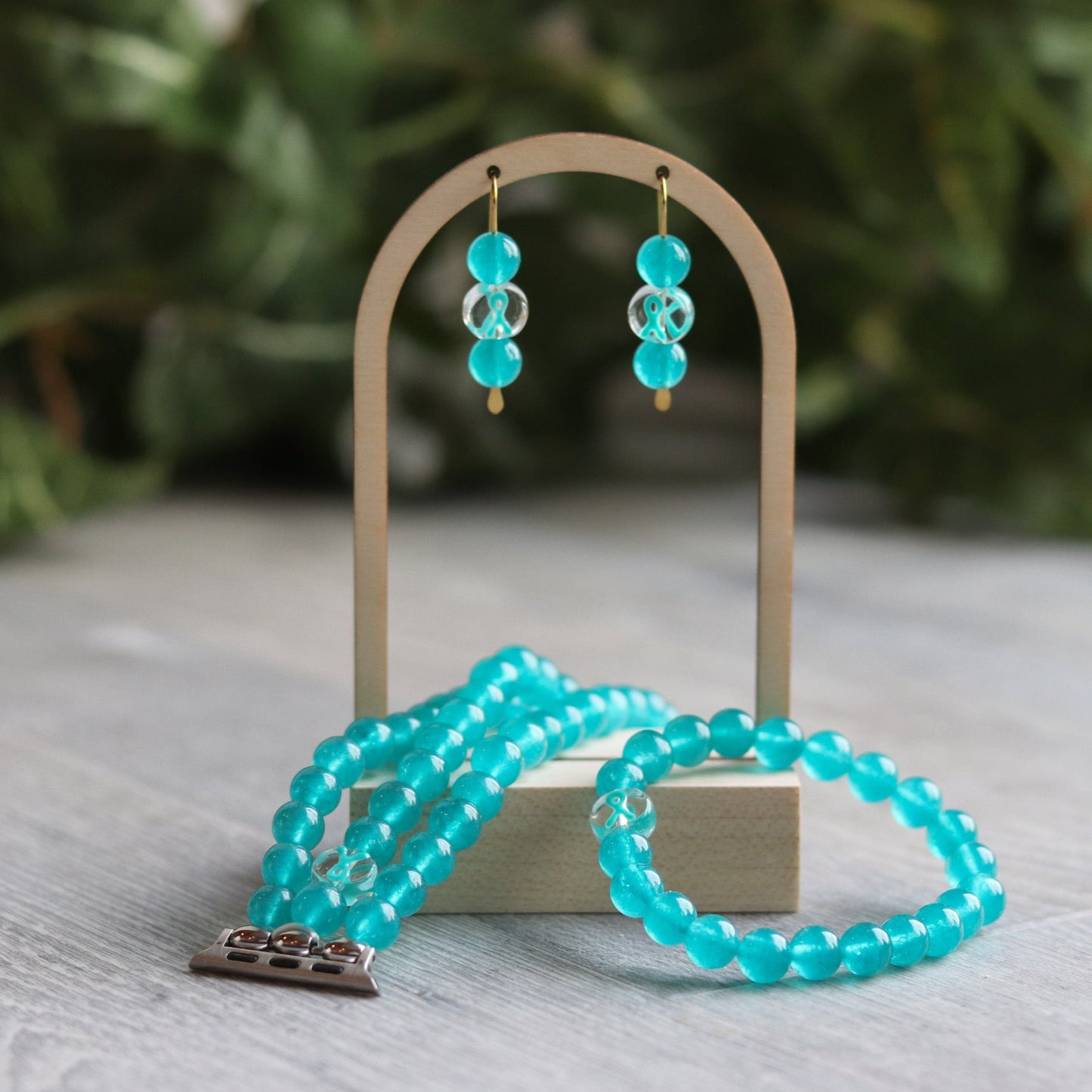 Teal Ribbon Bracelet
