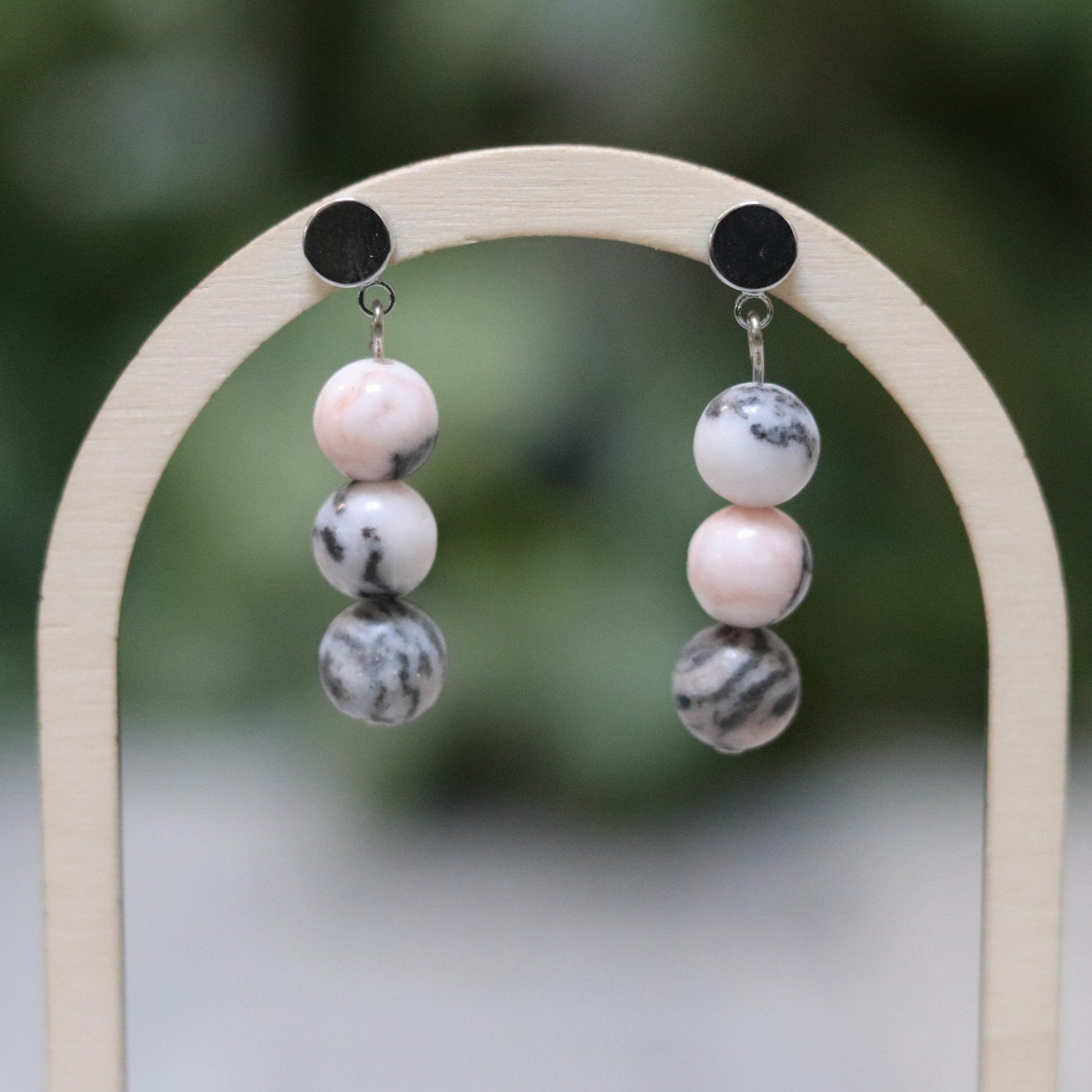 Pink Zebra Jasper Earrings