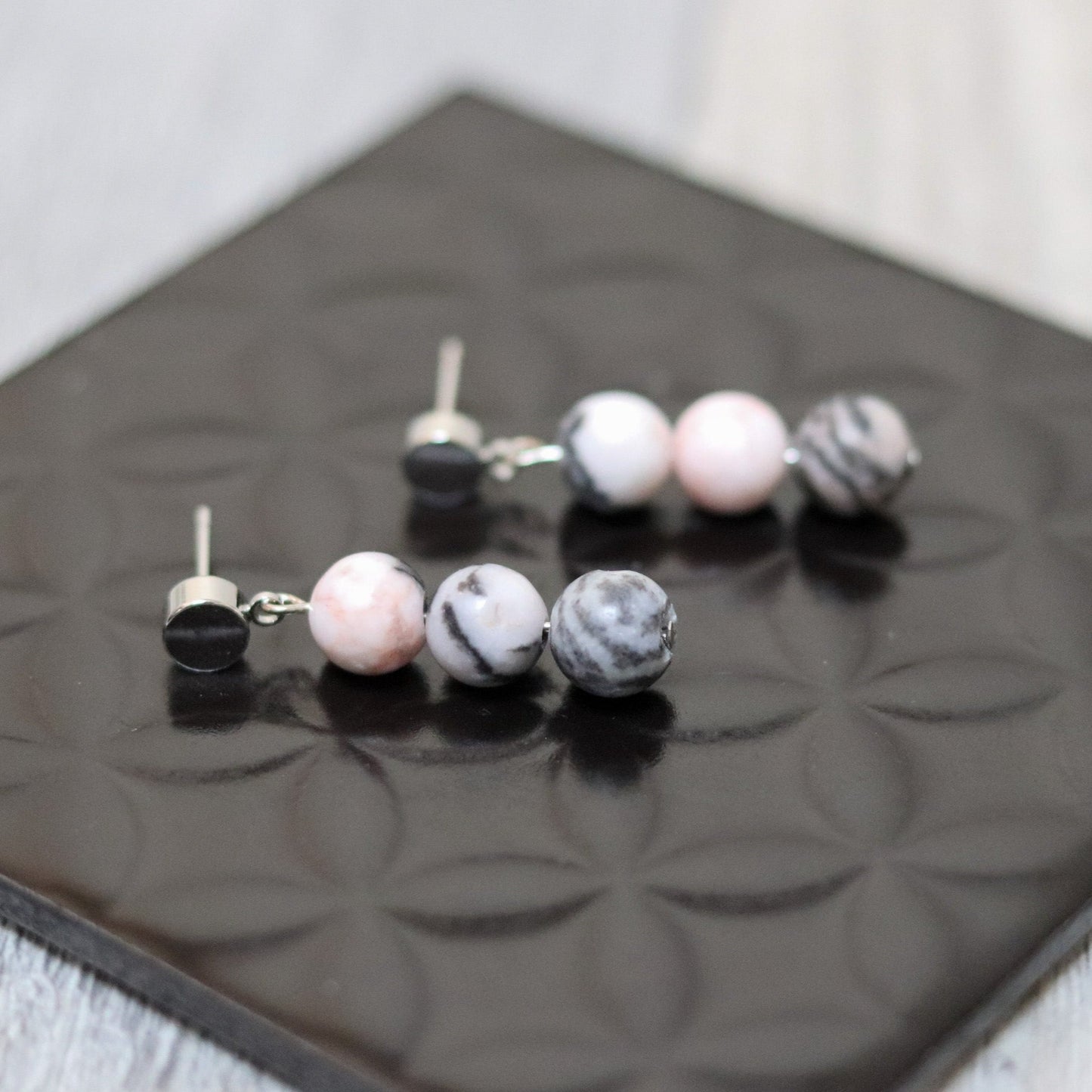 Pink Zebra Jasper Earrings