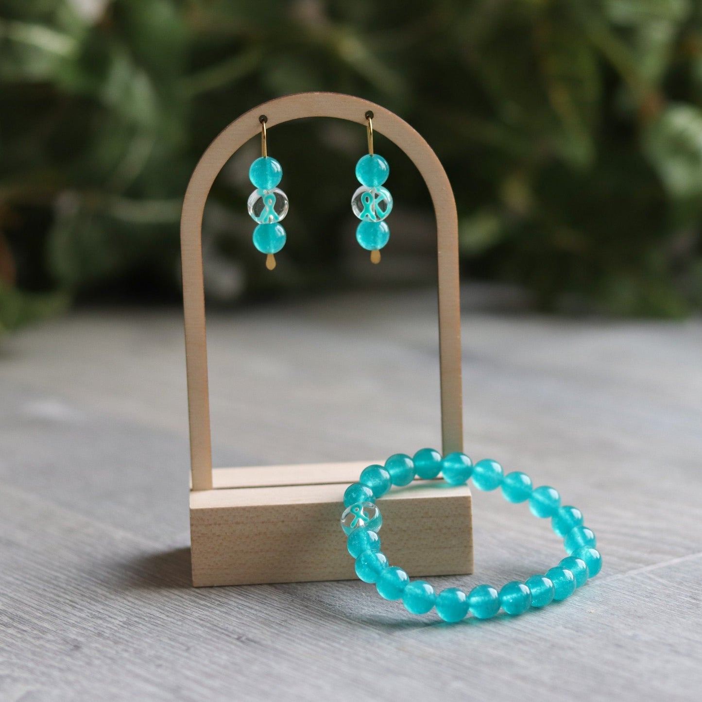 Teal Ribbon Bracelet