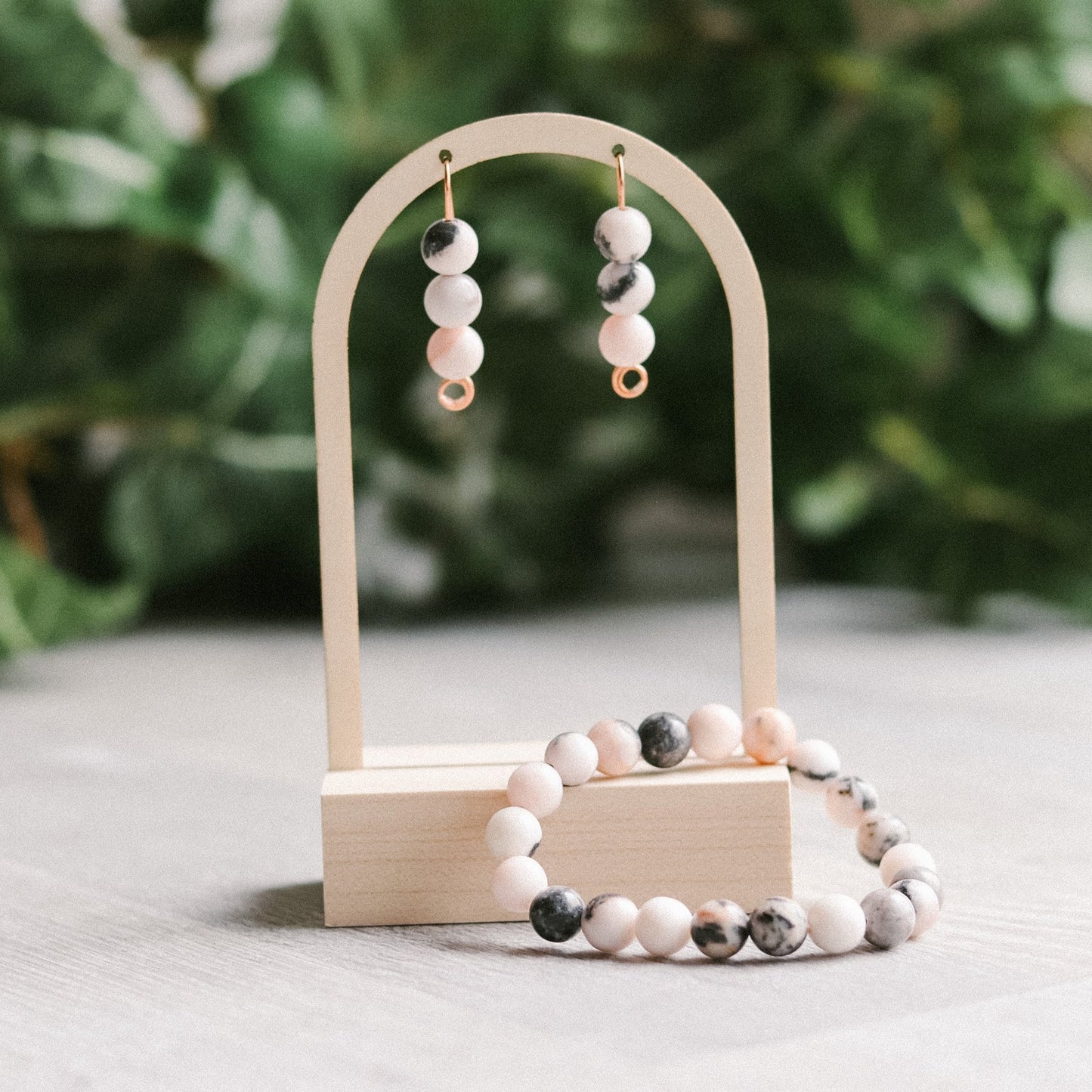 Pink Zebra Jasper Earrings