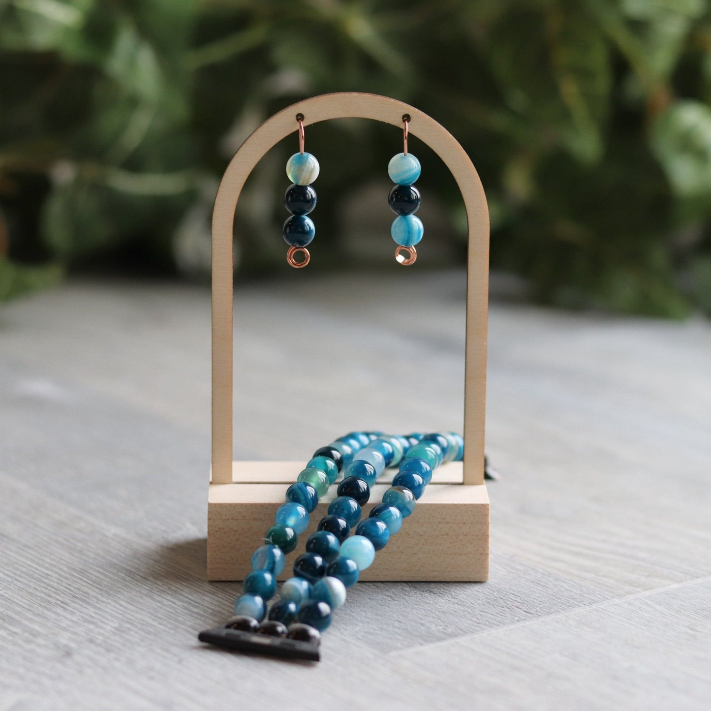 Blue Stripe Agate Watchband