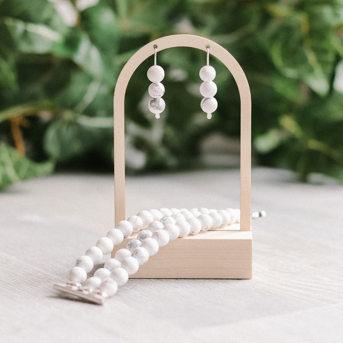 White Howlite Earrings