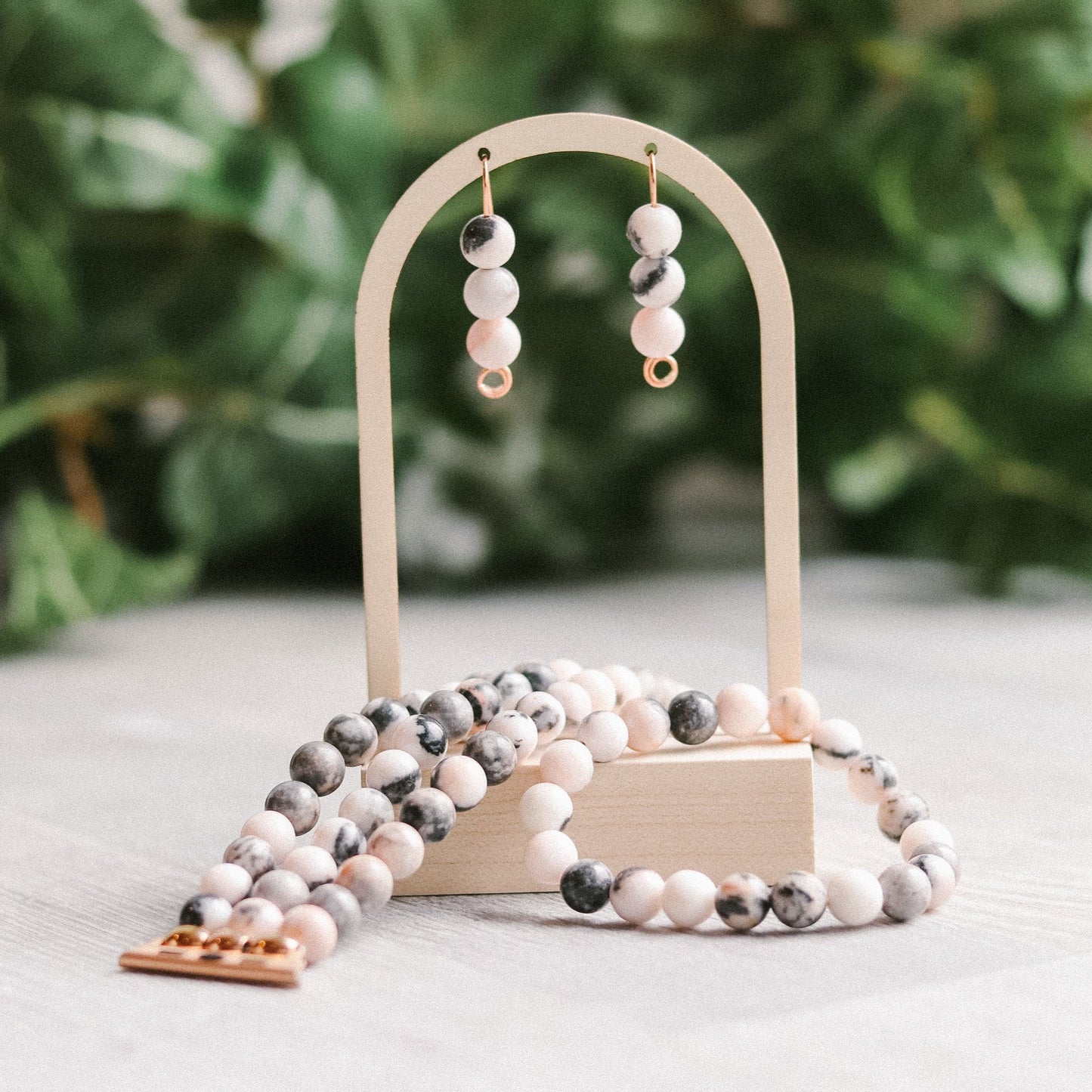 Pink Zebra Jasper Earrings