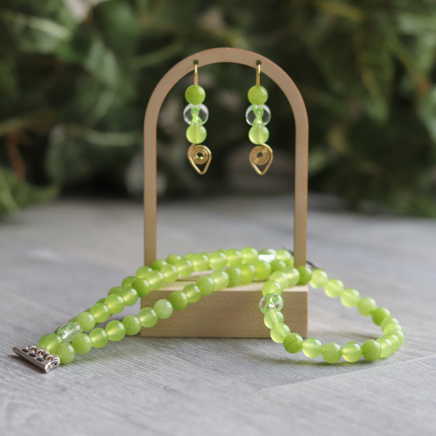 Lime Green Ribbon Earrings